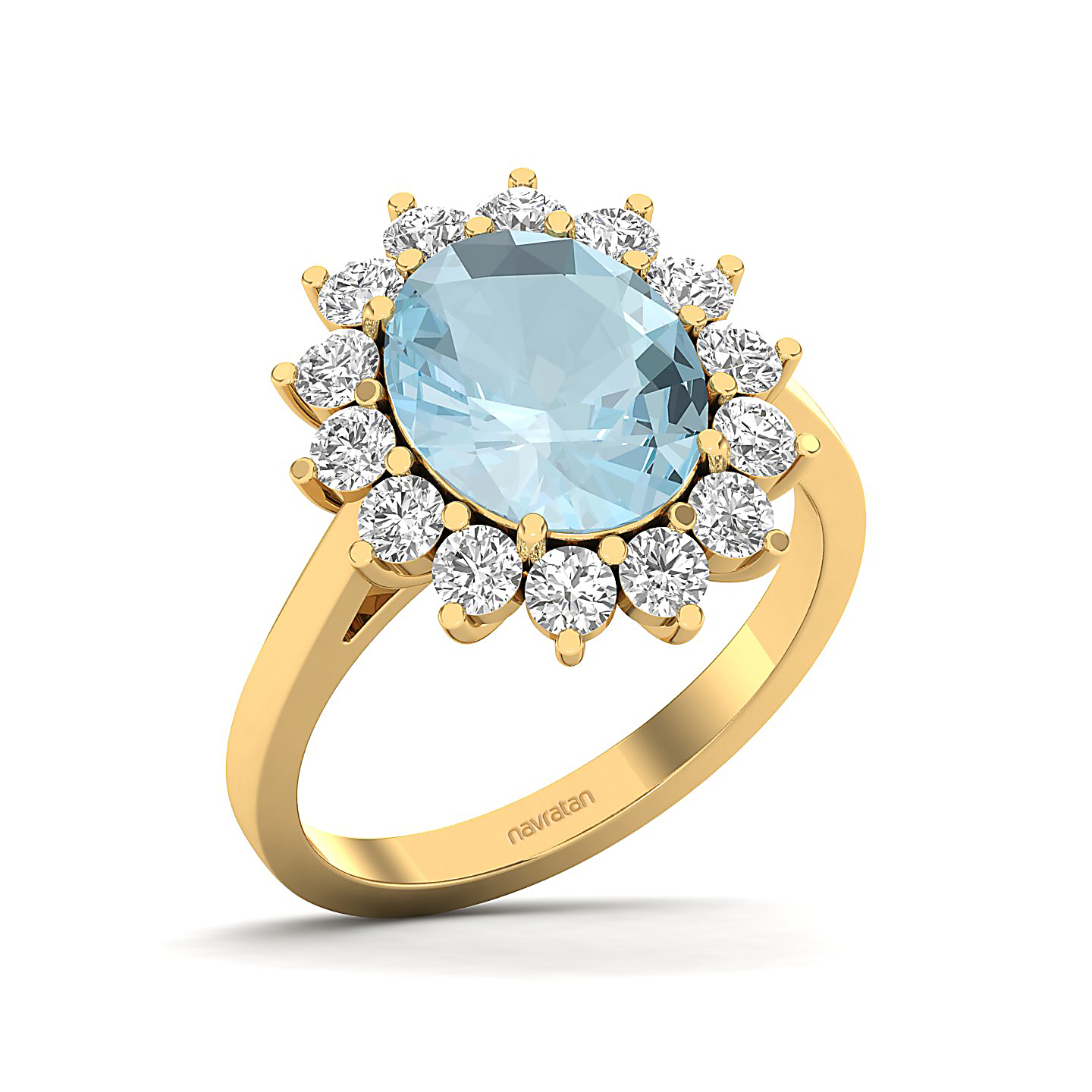 The Shining Aquamarine Gold Ring
