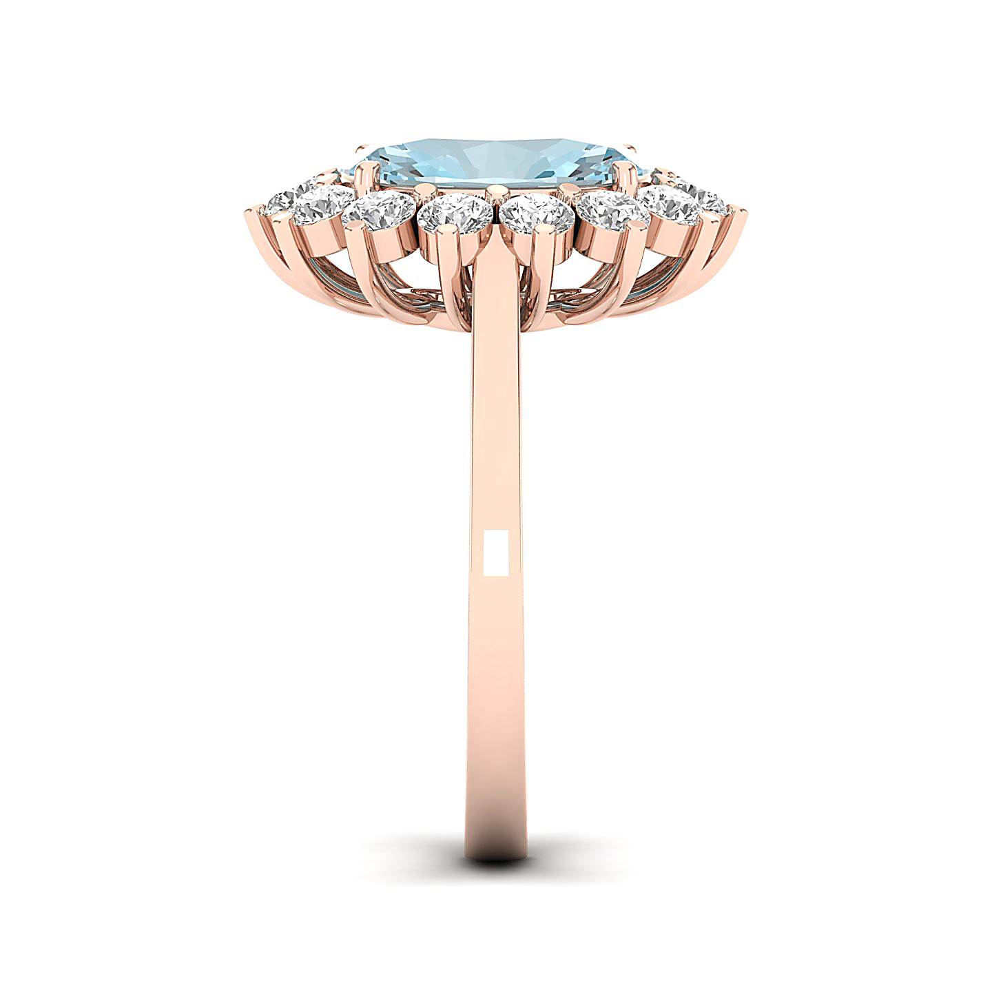 The Shining Aquamarine Gold Ring