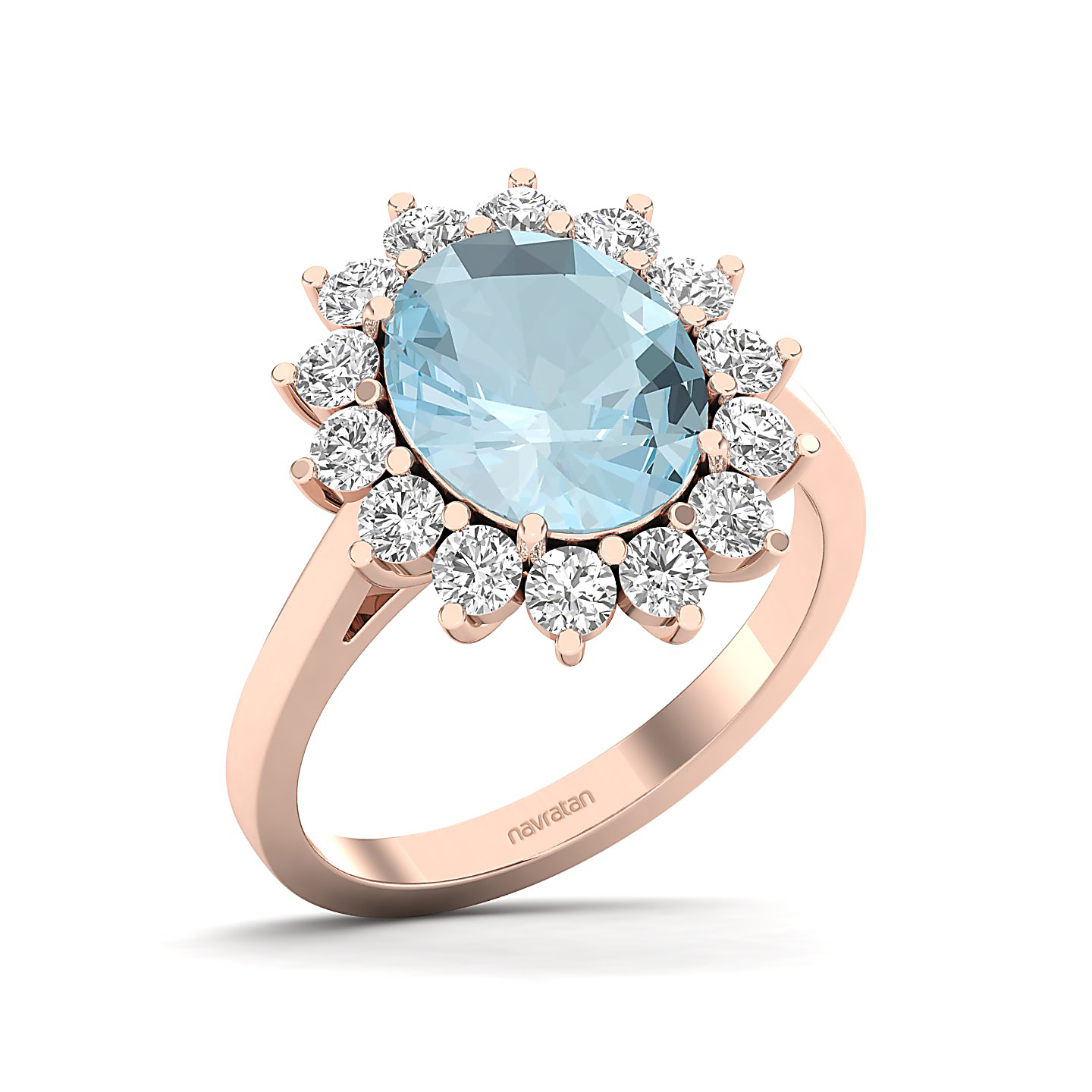 The Shining Aquamarine Gold Ring