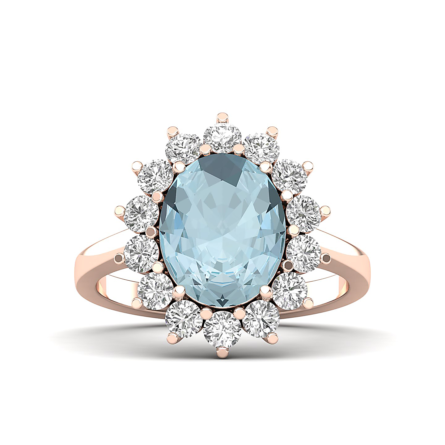 The Shining Aquamarine Gold Ring