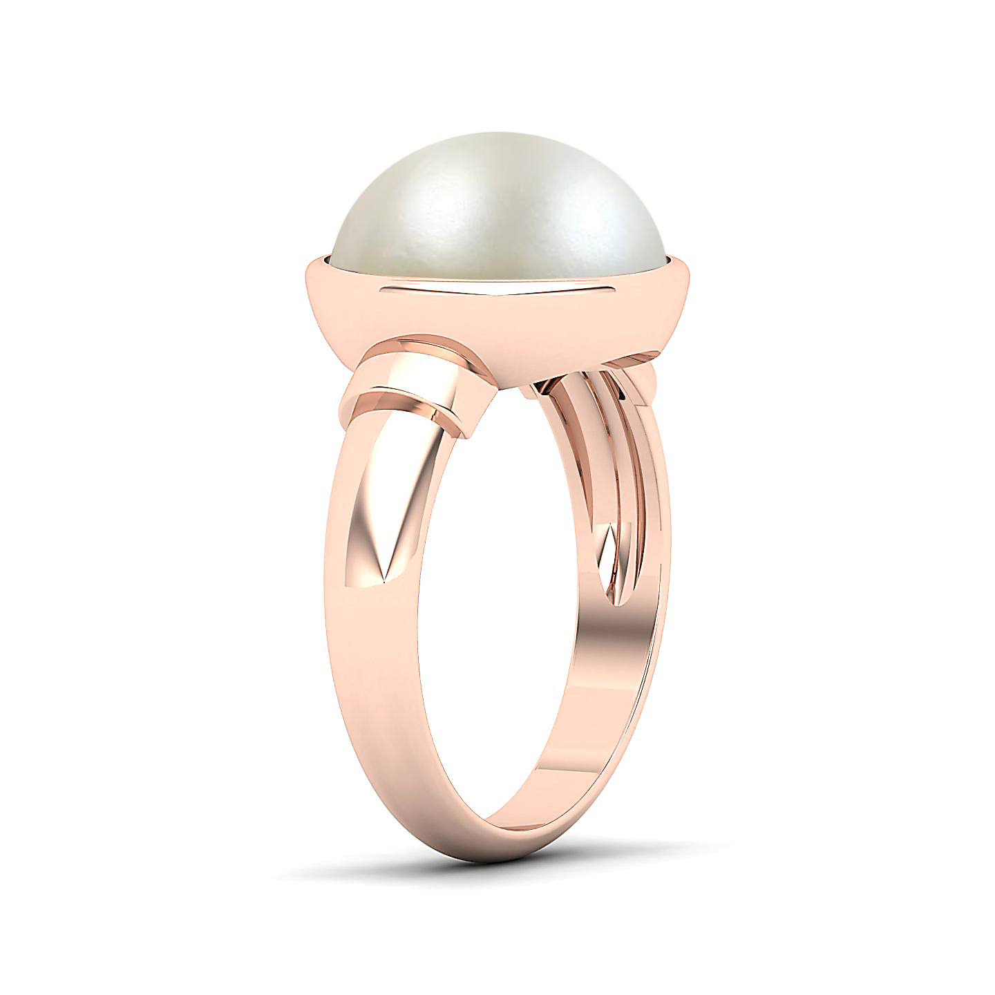 The sleek pearl gold ring