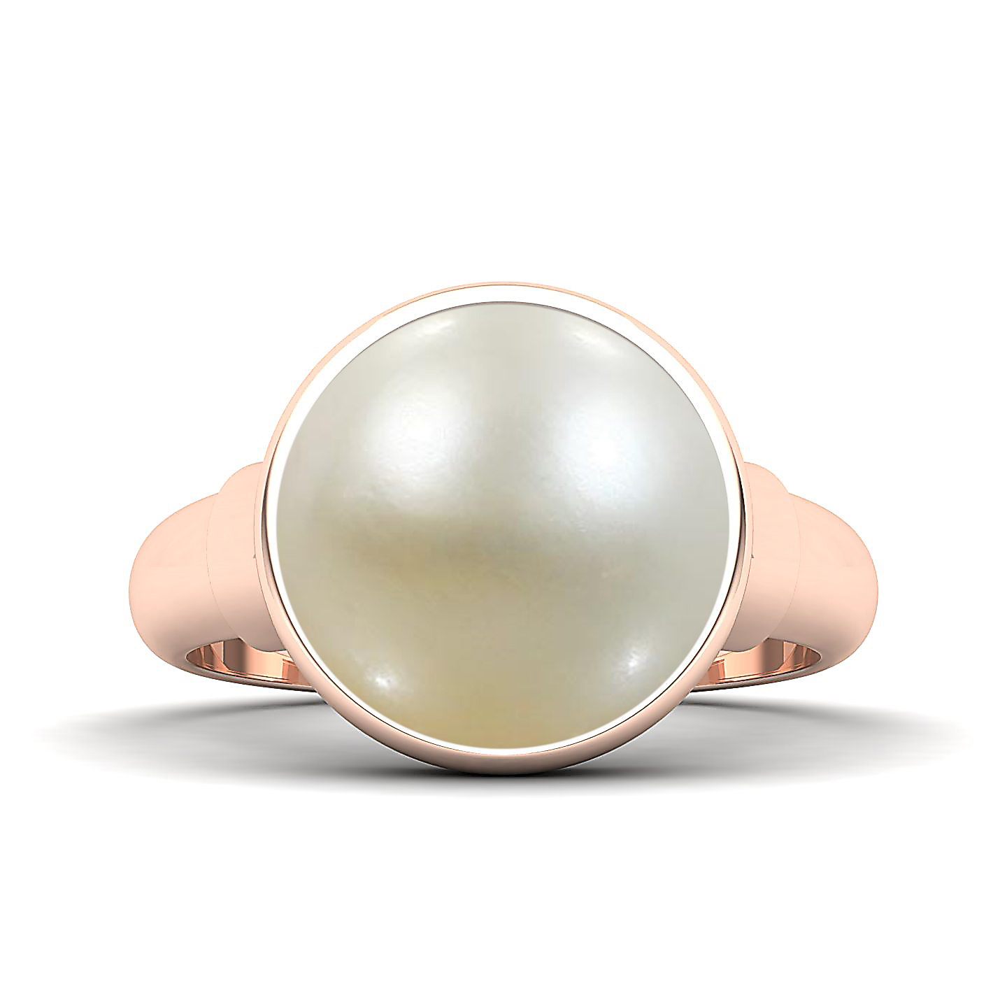 The sleek pearl gold ring