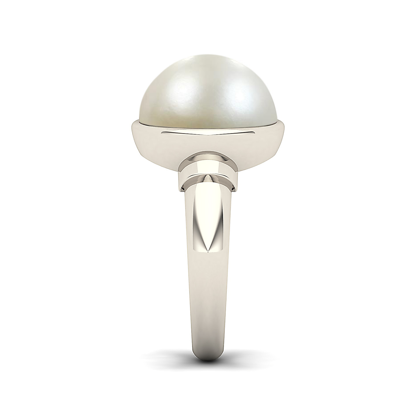 The sleek pearl gold ring