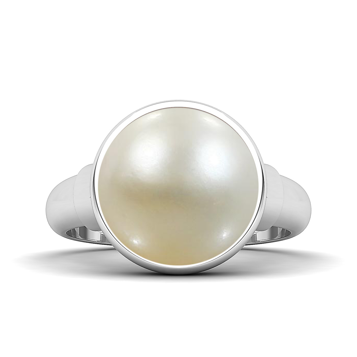 The sleek pearl gold ring