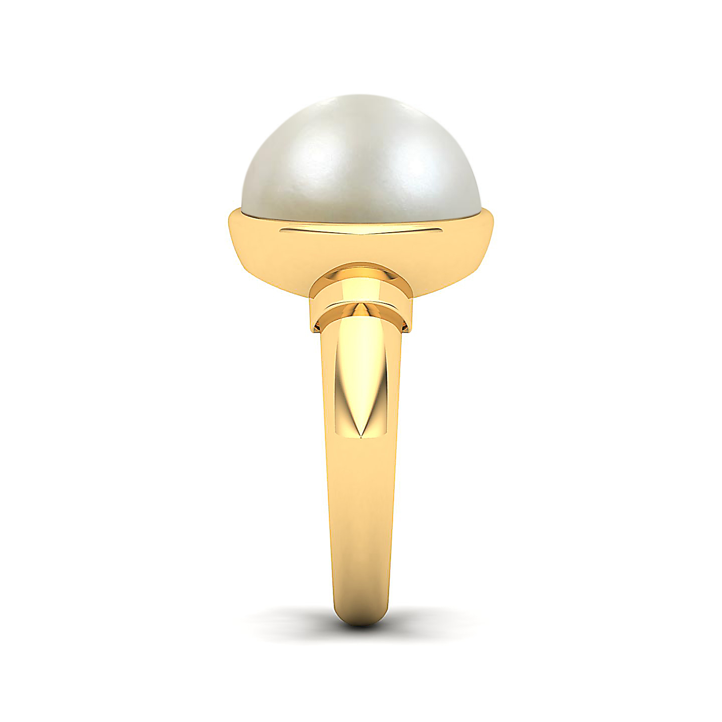 The sleek pearl gold ring