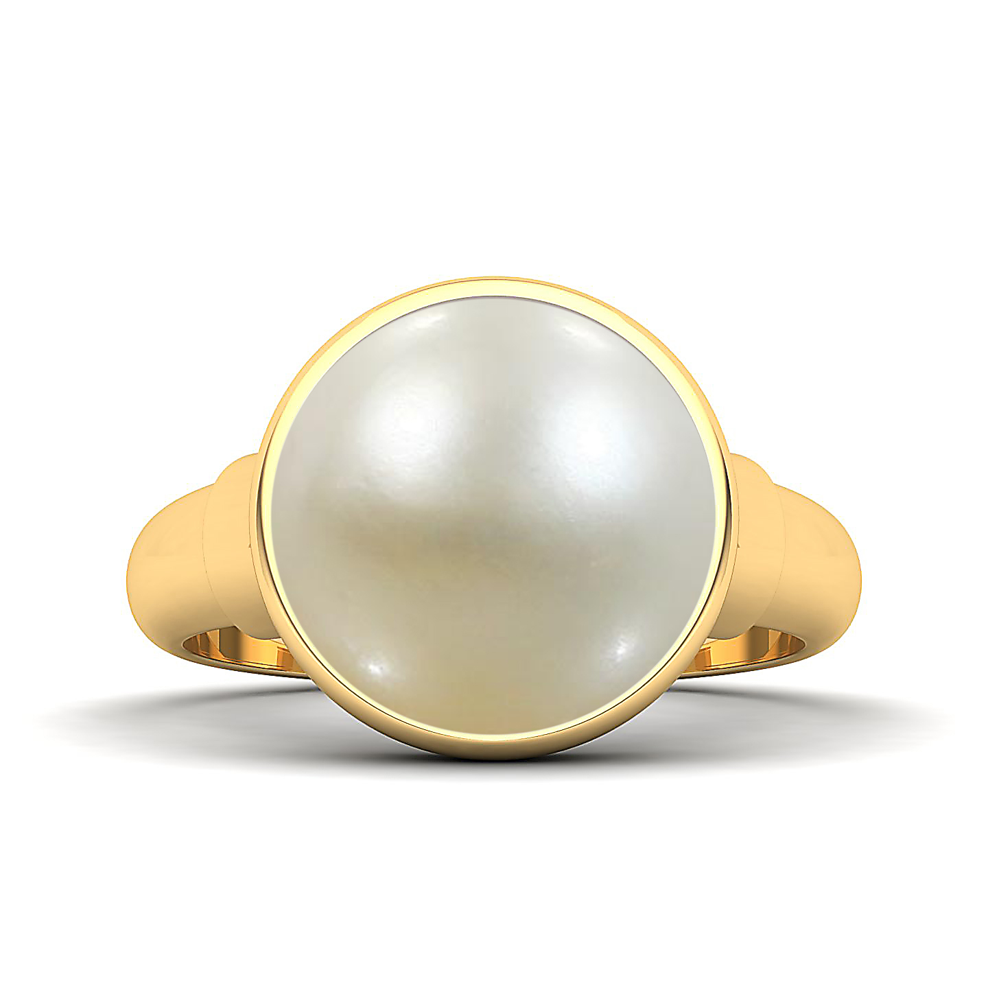 The sleek pearl gold ring