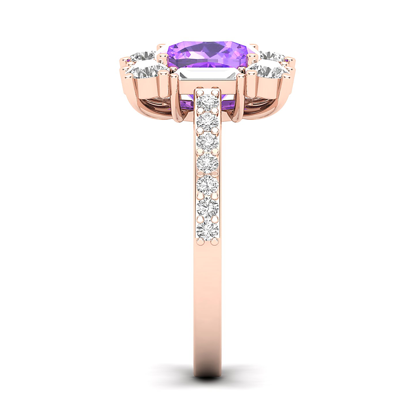 The Sparking Cushion Amethyst Ring