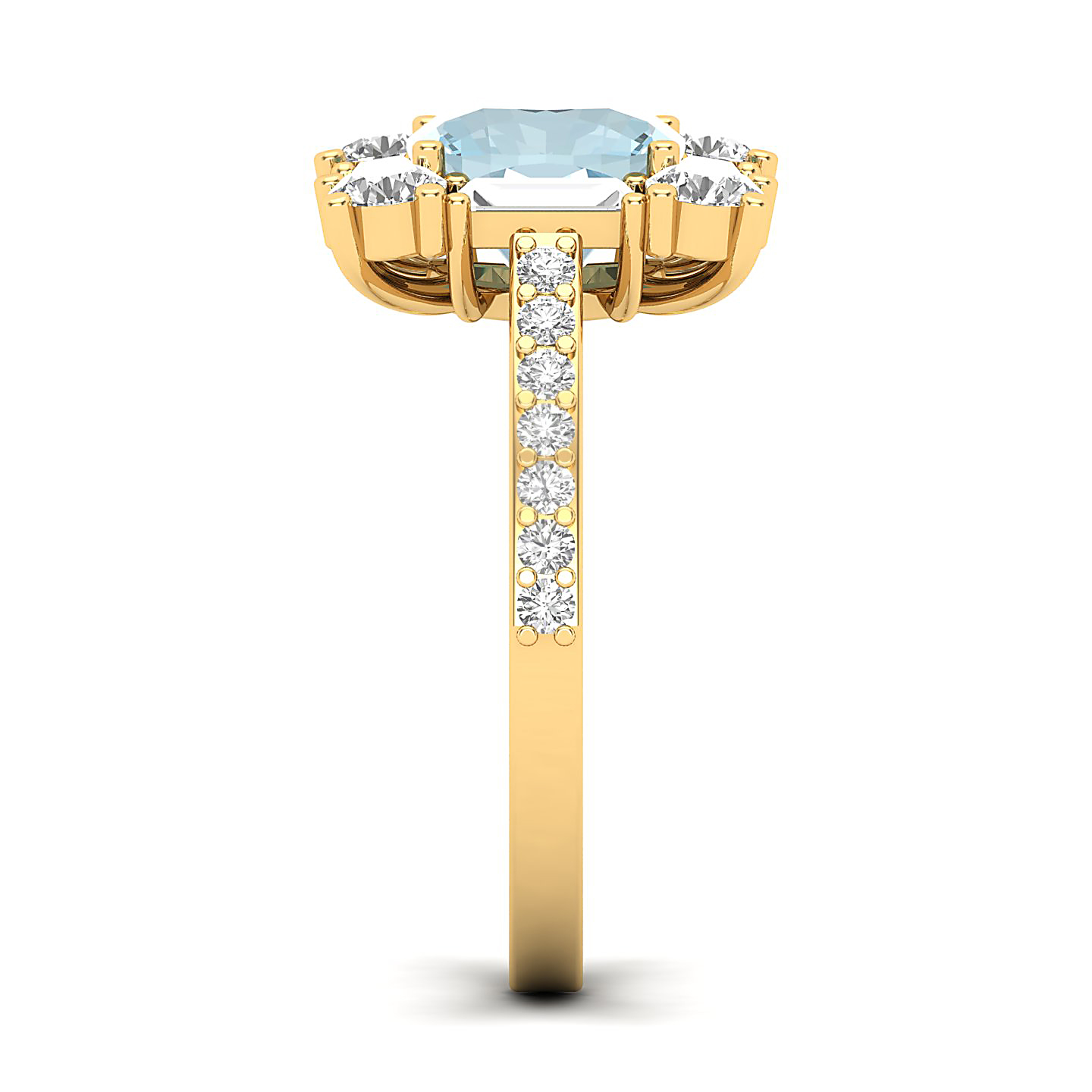 The Sparking Cushion Aquamarine  Ring