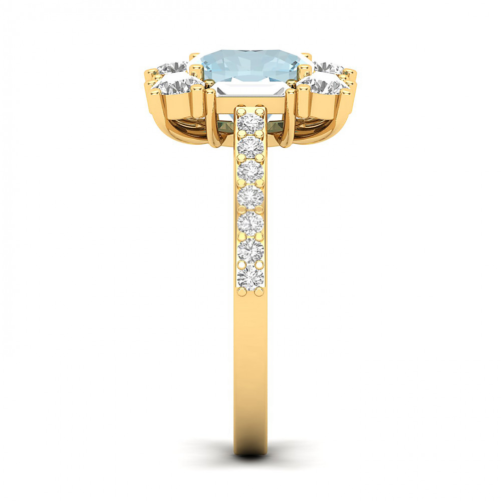 The Sparking Cushion Aquamarine  Ring