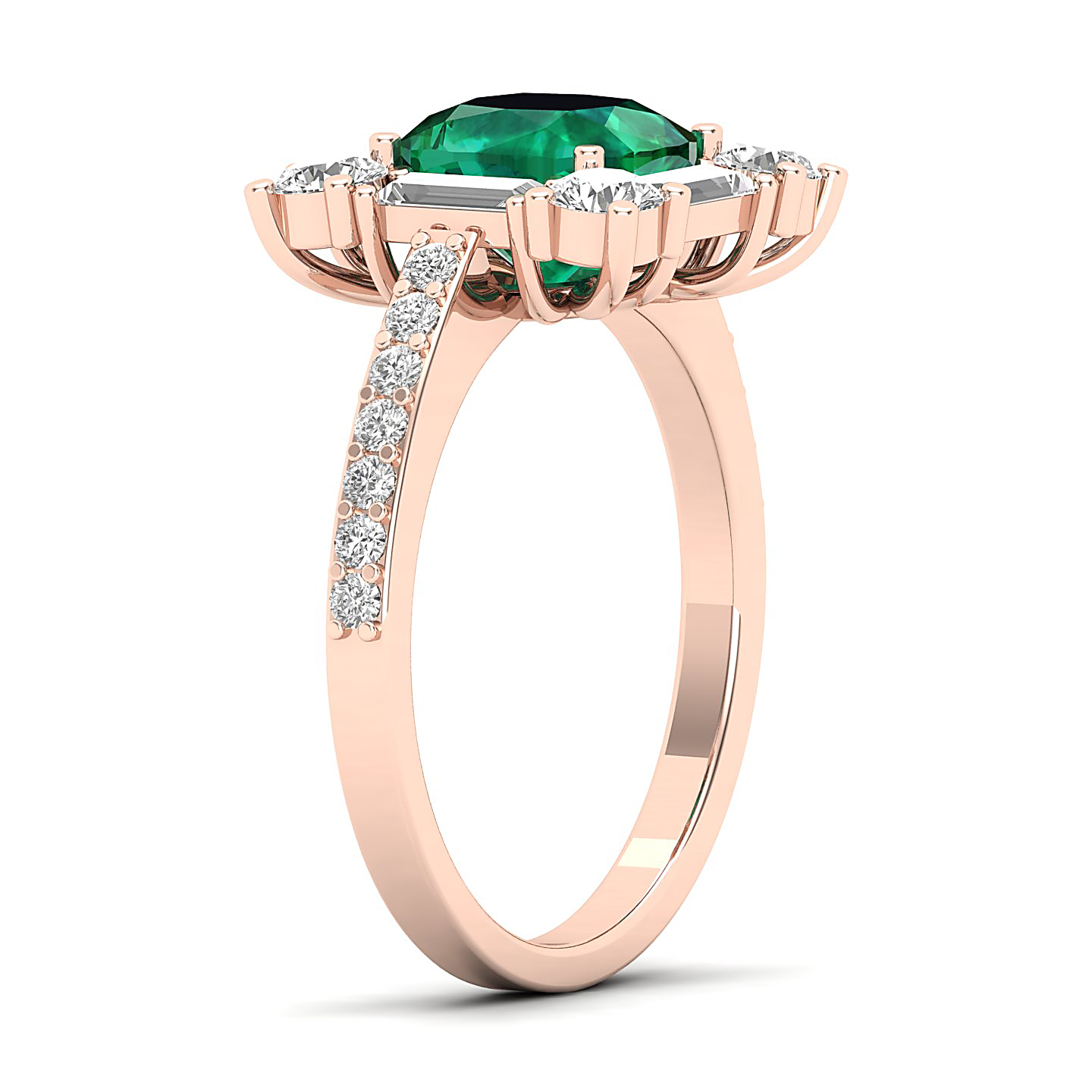 The Sparking Cushion Emerald Ring