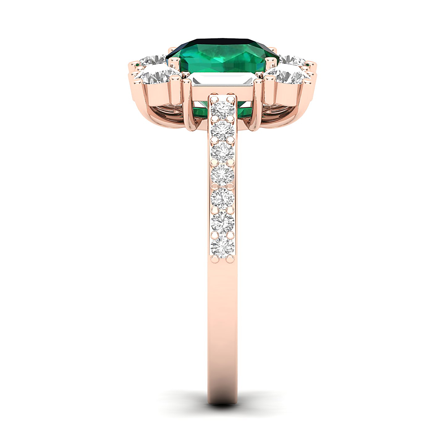 The Sparking Cushion Emerald Ring