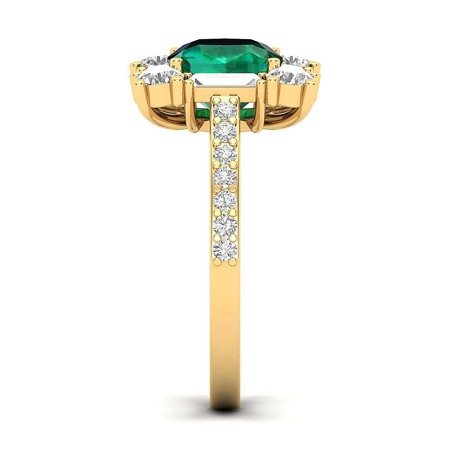 The Sparking Cushion Emerald Ring
