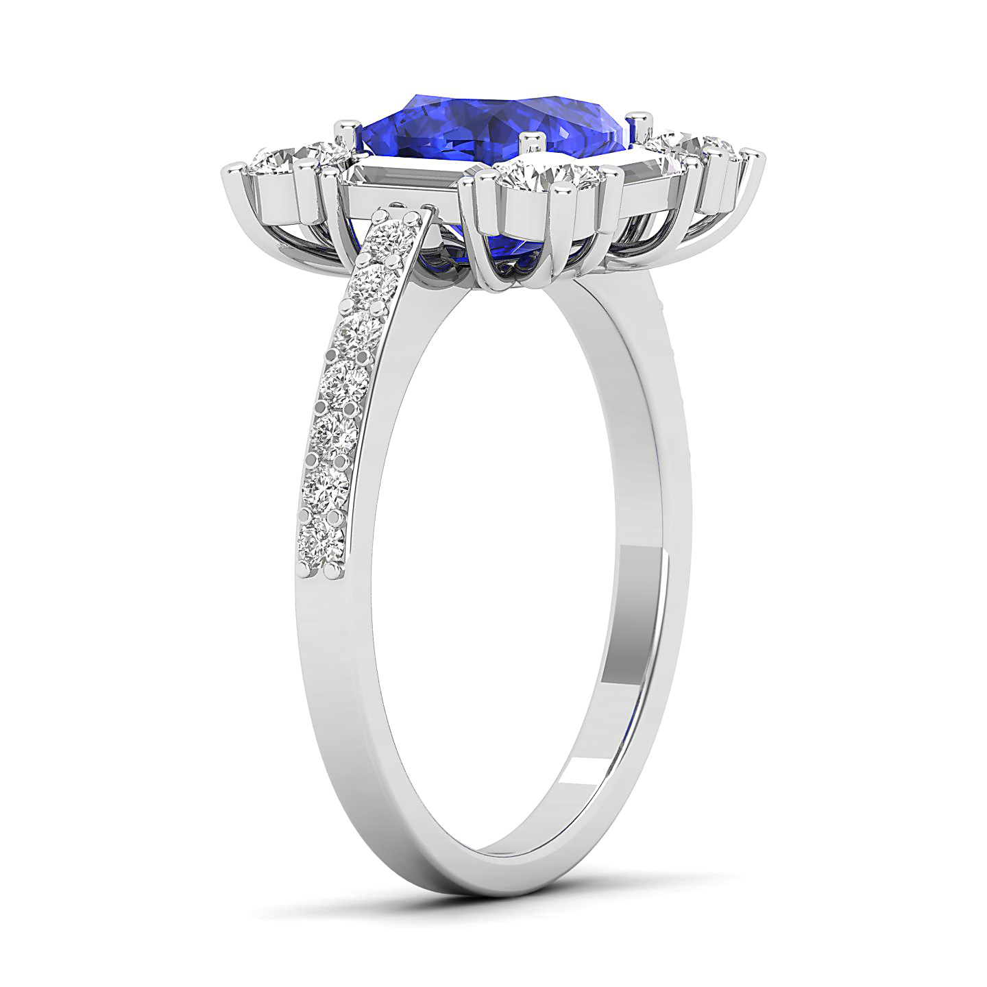 The Sparking Cushion Tanzanite Ring