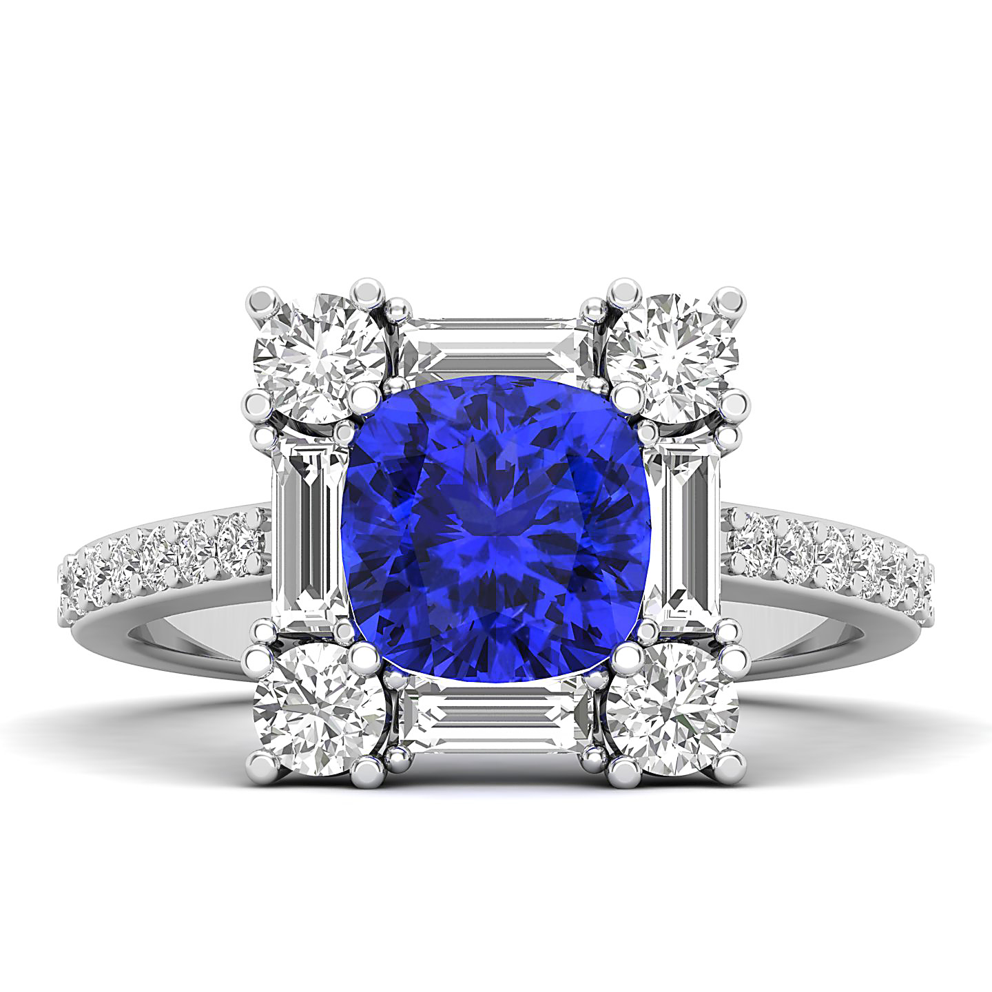 The Sparking Cushion Tanzanite Ring