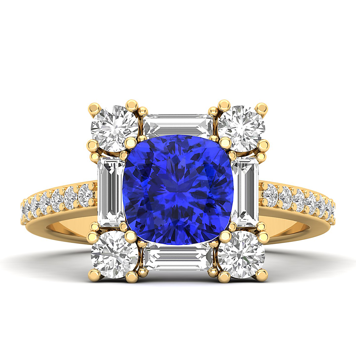 The Sparking Cushion Tanzanite Ring