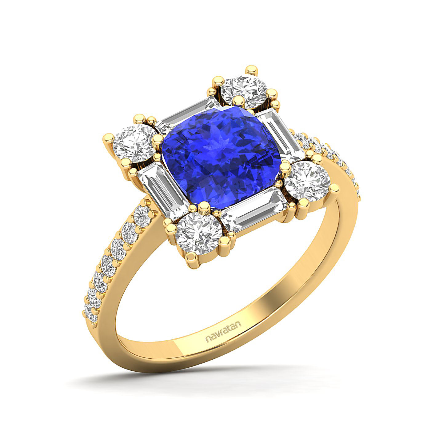 The Sparking Cushion Tanzanite Ring