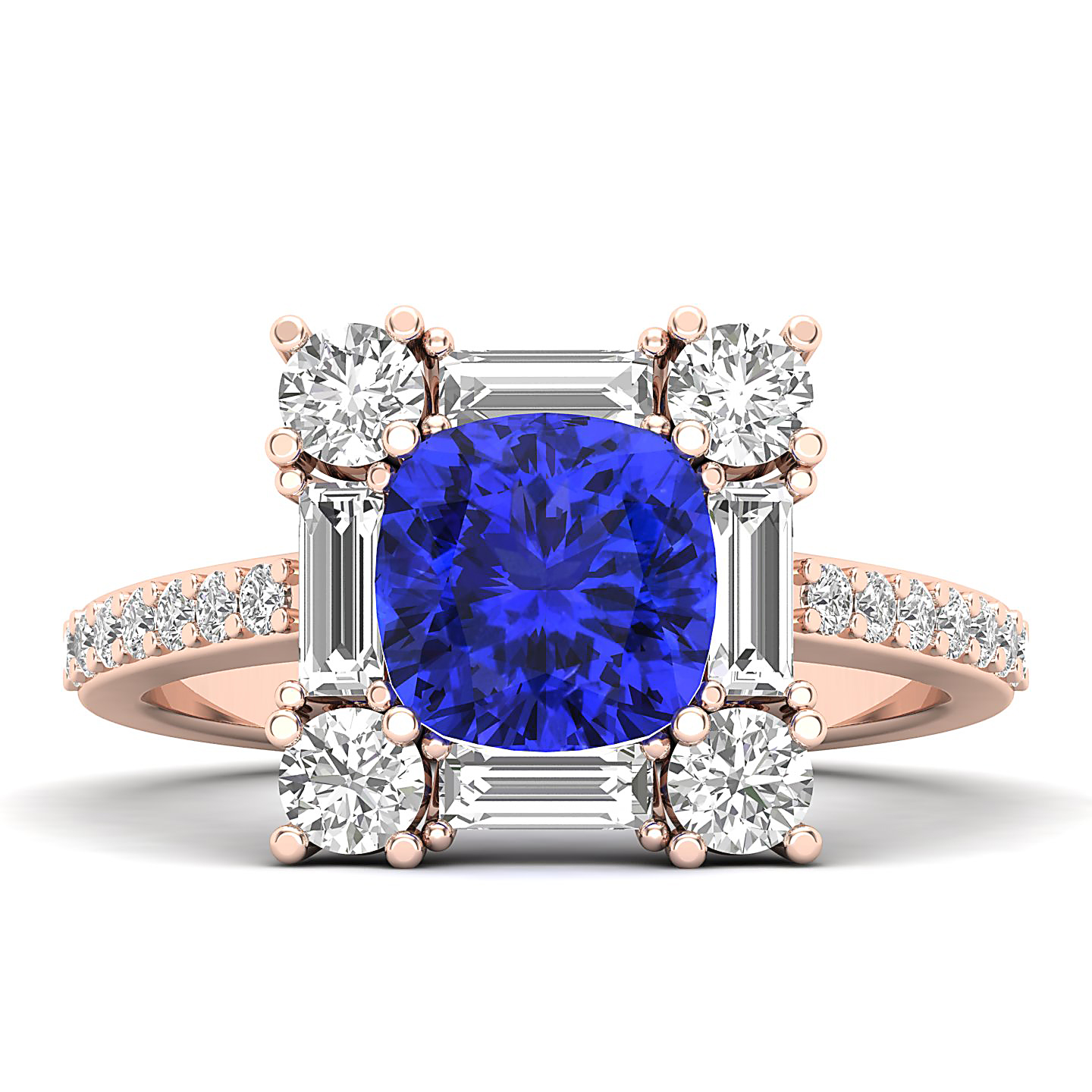 The Sparking Cushion Tanzanite Ring