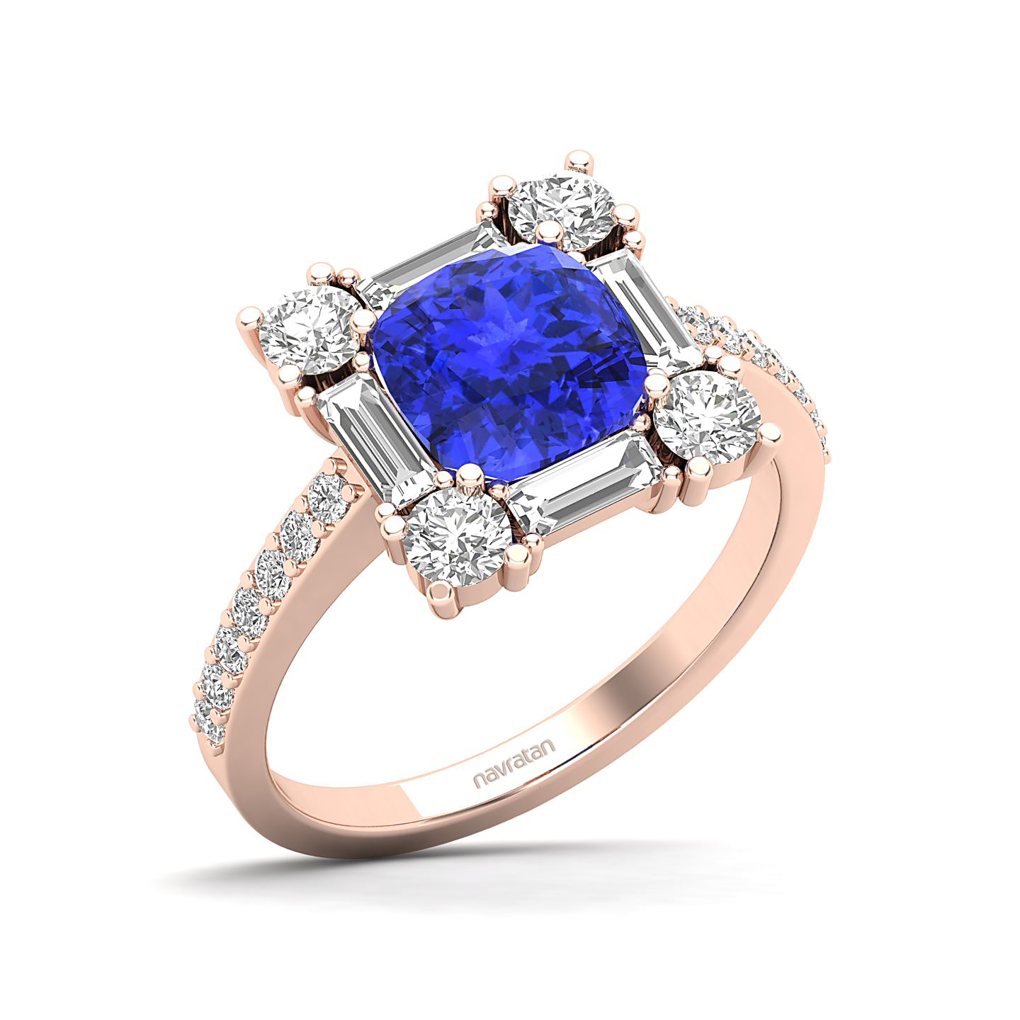 The Sparking Cushion Tanzanite Ring