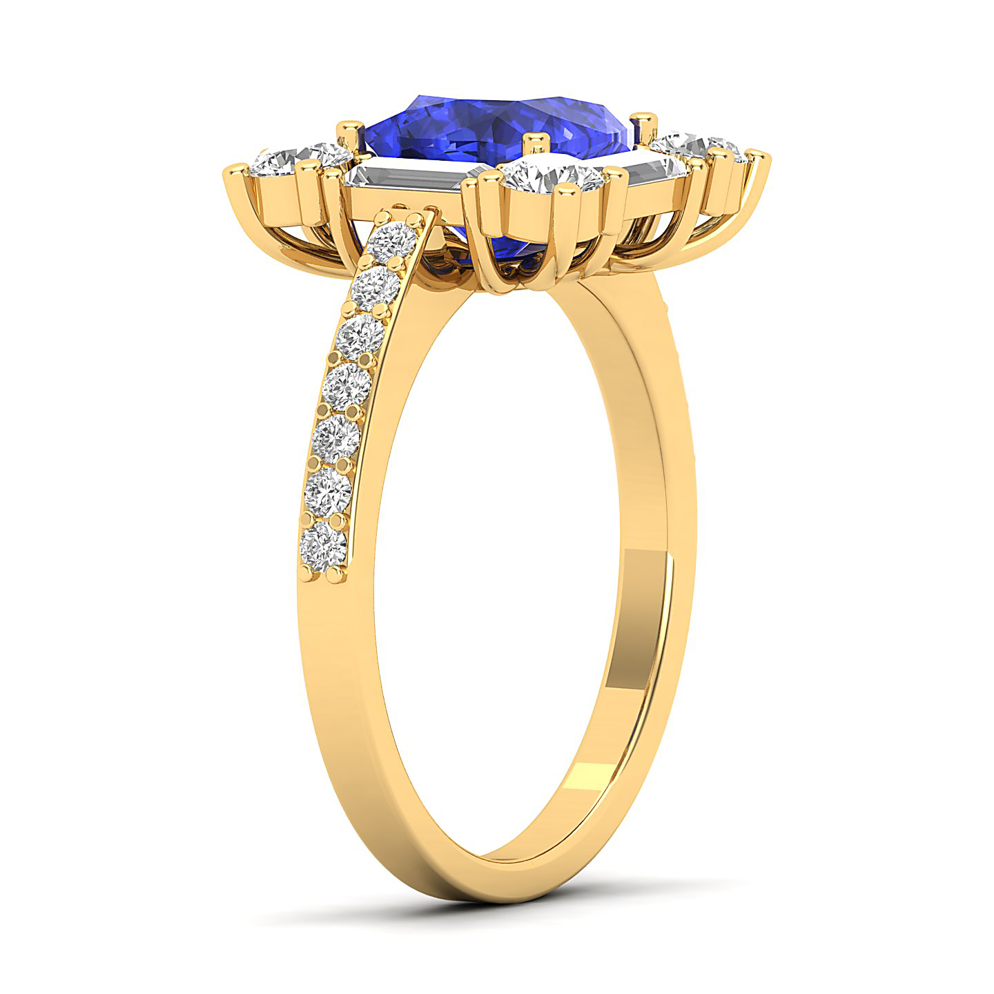 The Sparking Cushion Tanzanite Ring