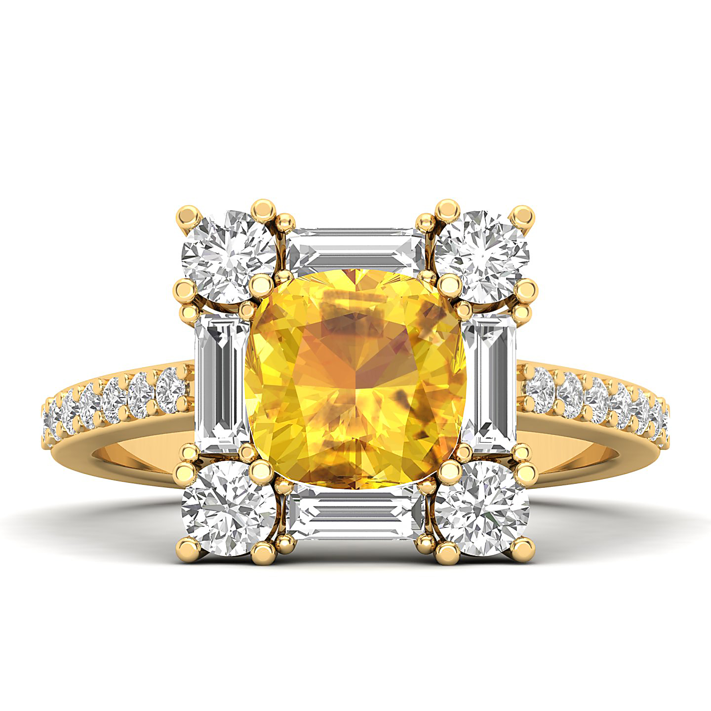 The Sparking Cushion Yellow Ring