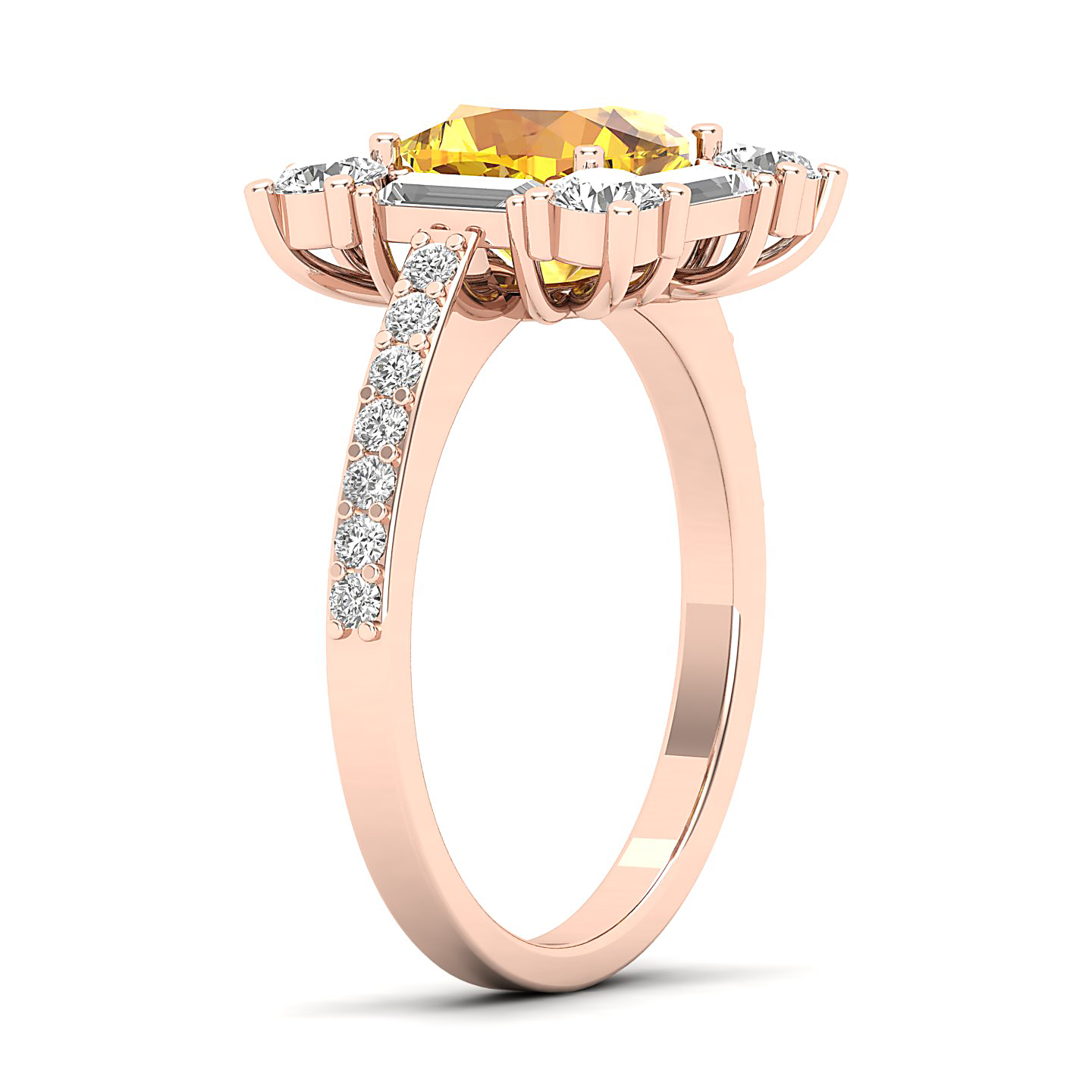 The Sparking Cushion Yellow Ring