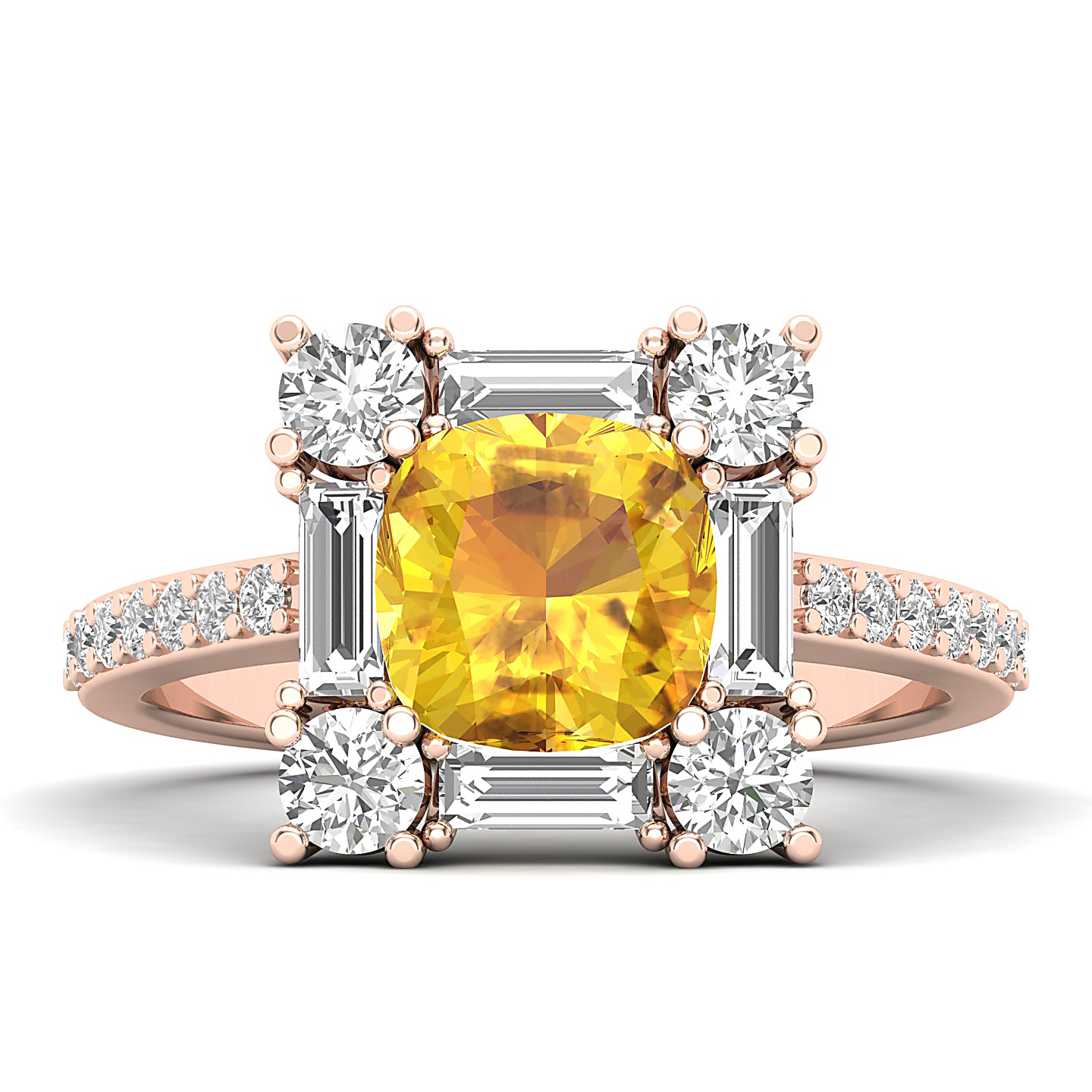The Sparking Cushion Yellow Ring