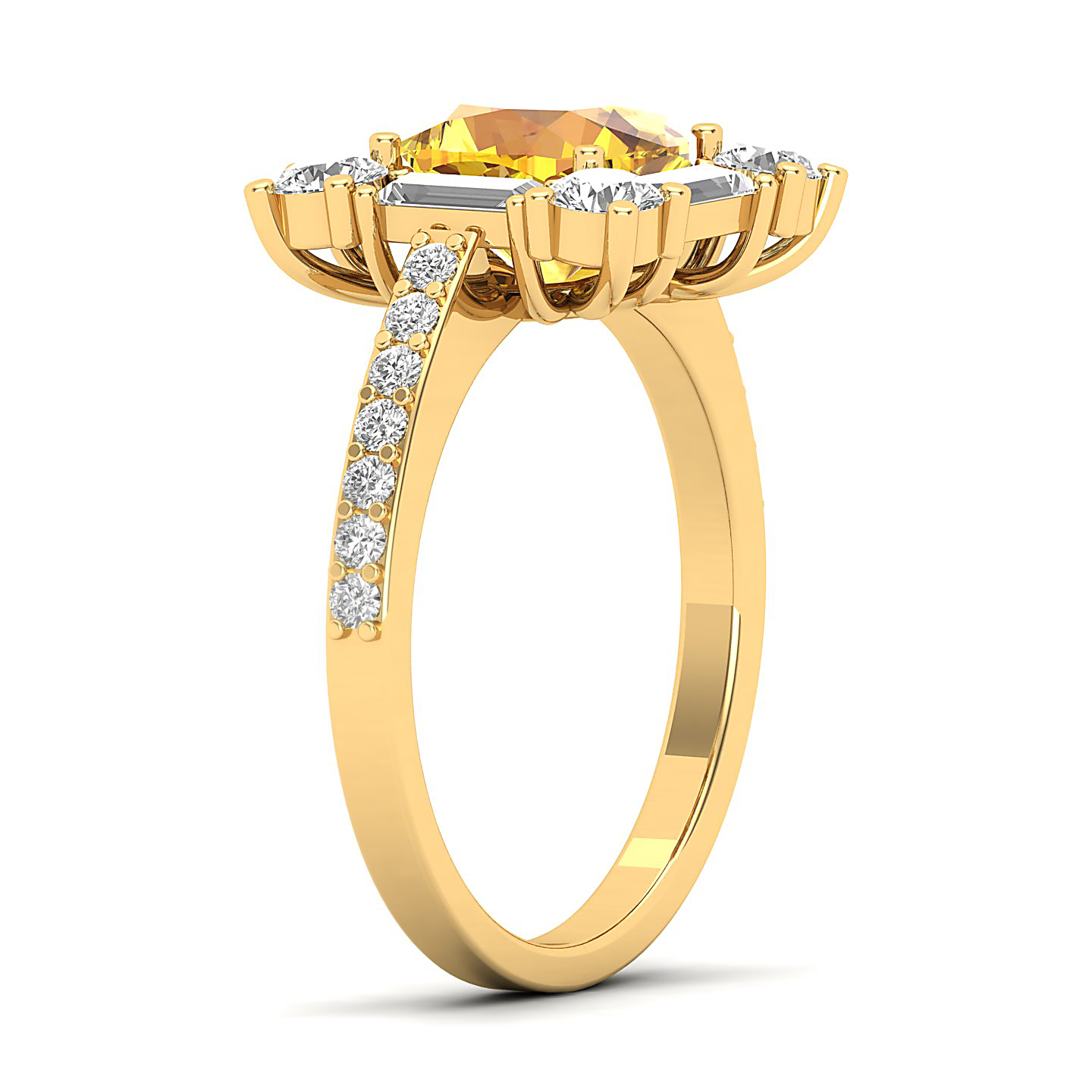 The Sparking Cushion Yellow Ring