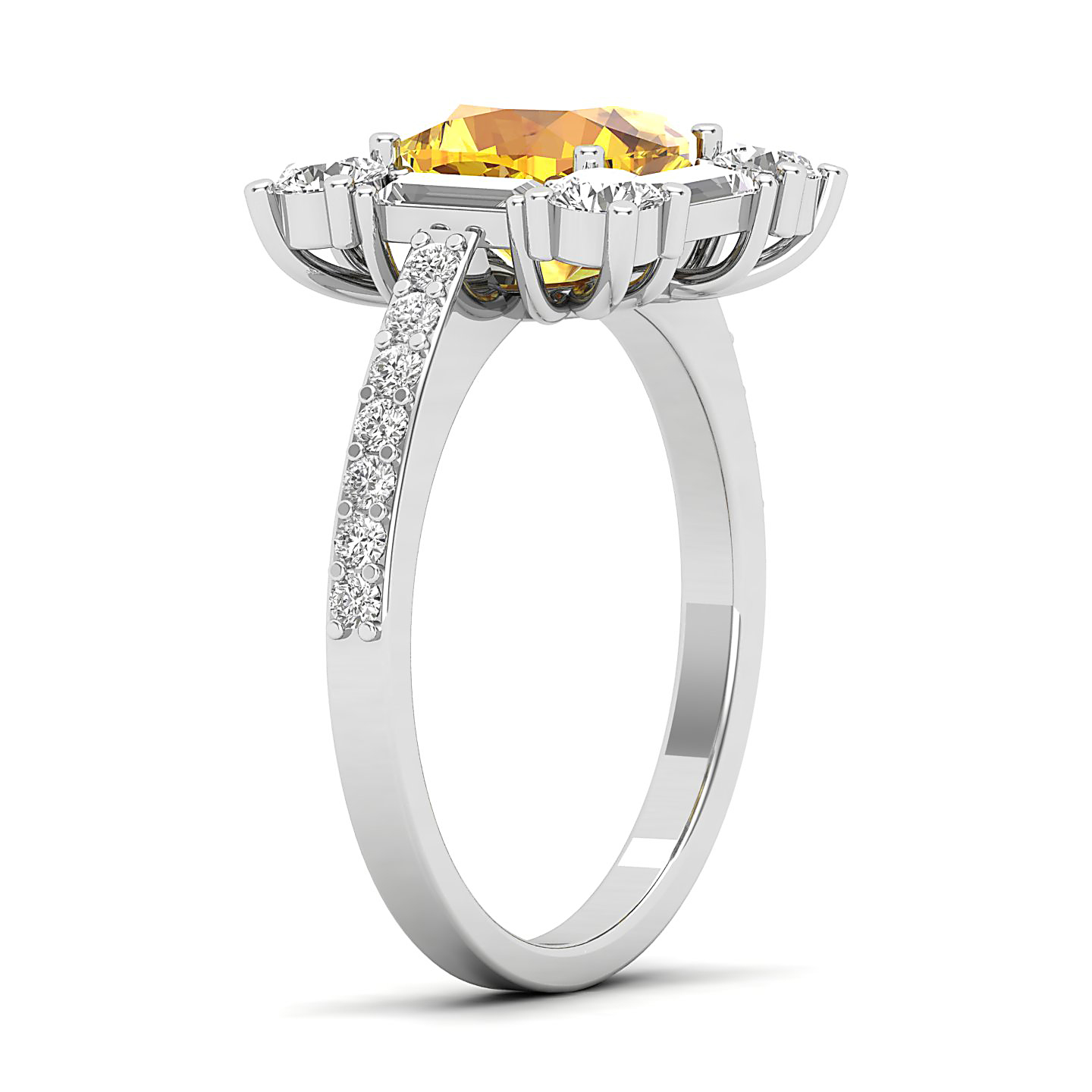 The Sparking Cushion Yellow Ring