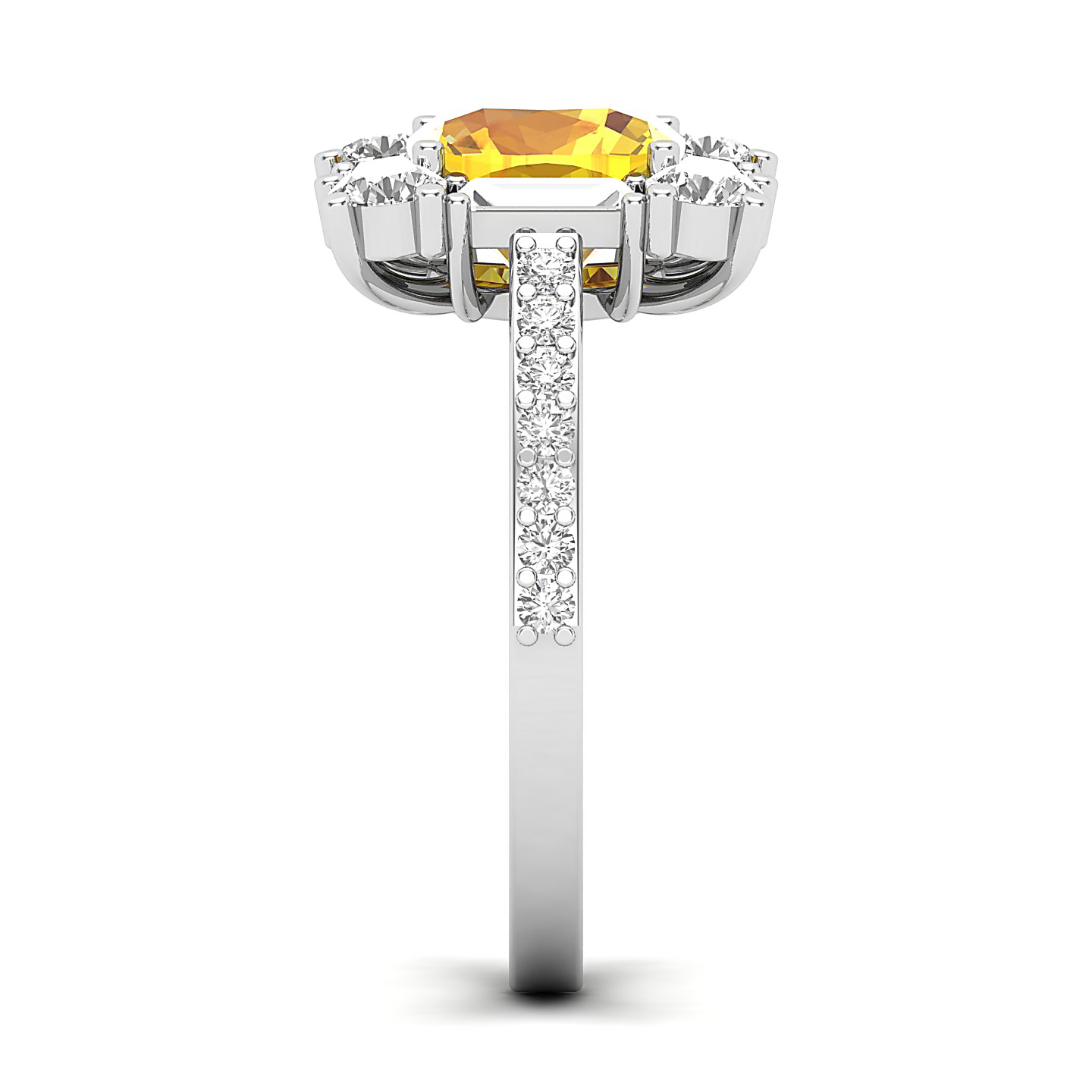 The Sparking Cushion Yellow Ring