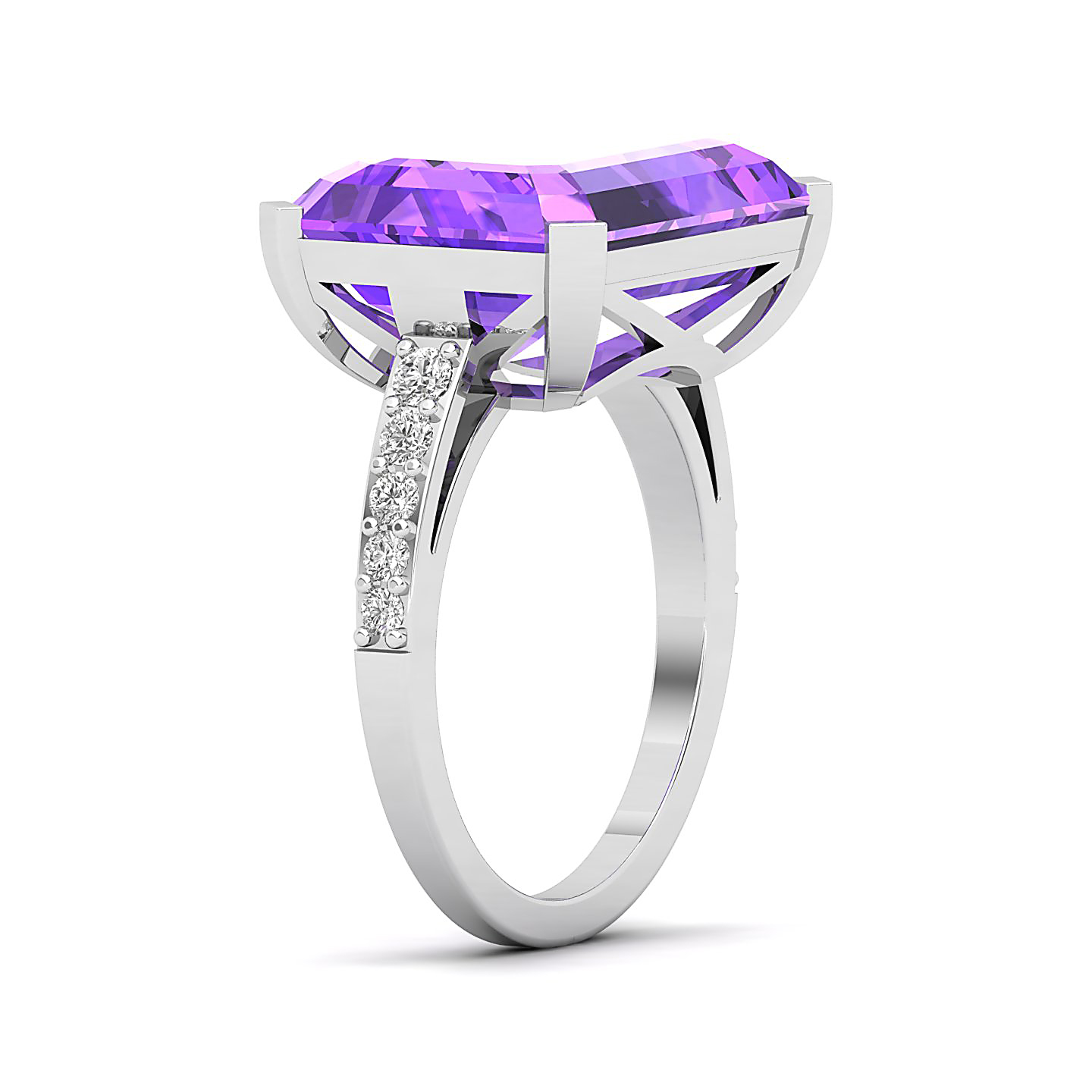 The Subtle Single Stone Amethyst Ring