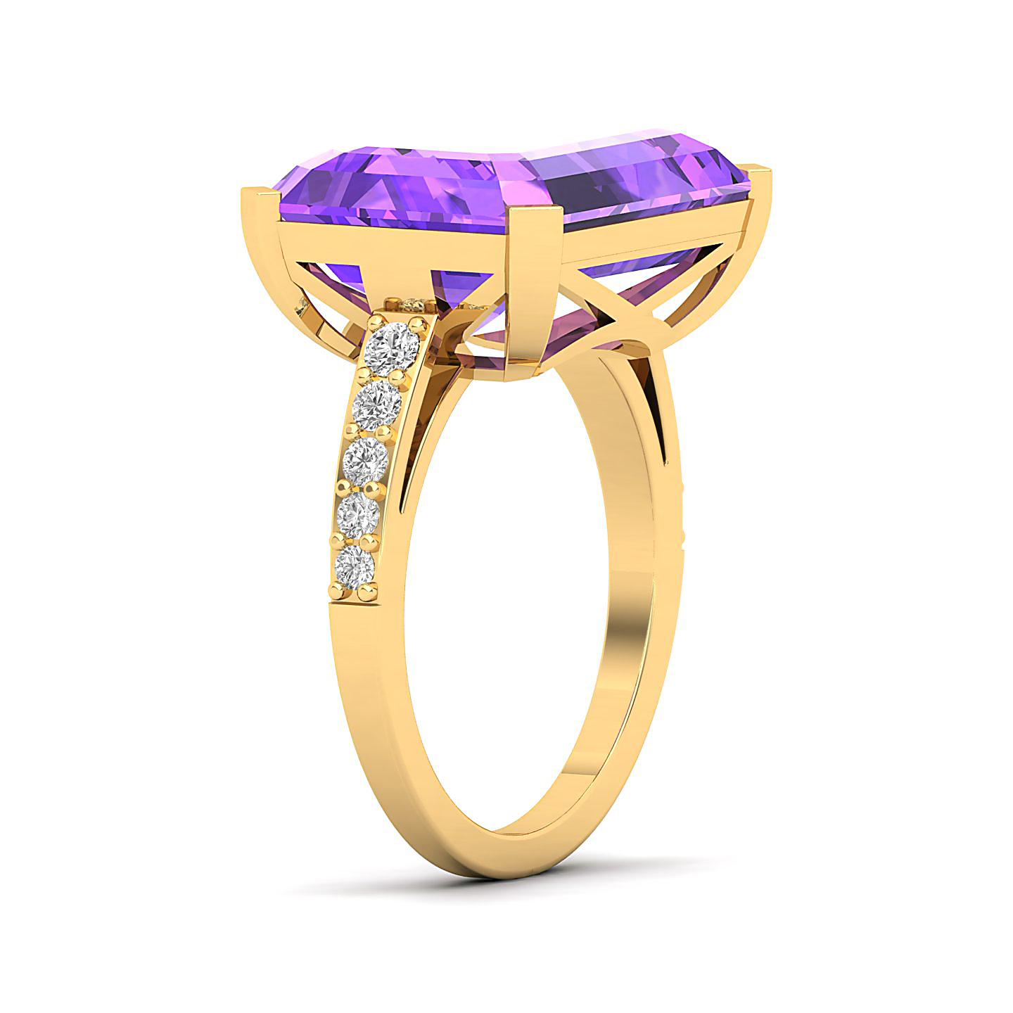 The Subtle Single Stone Amethyst Ring