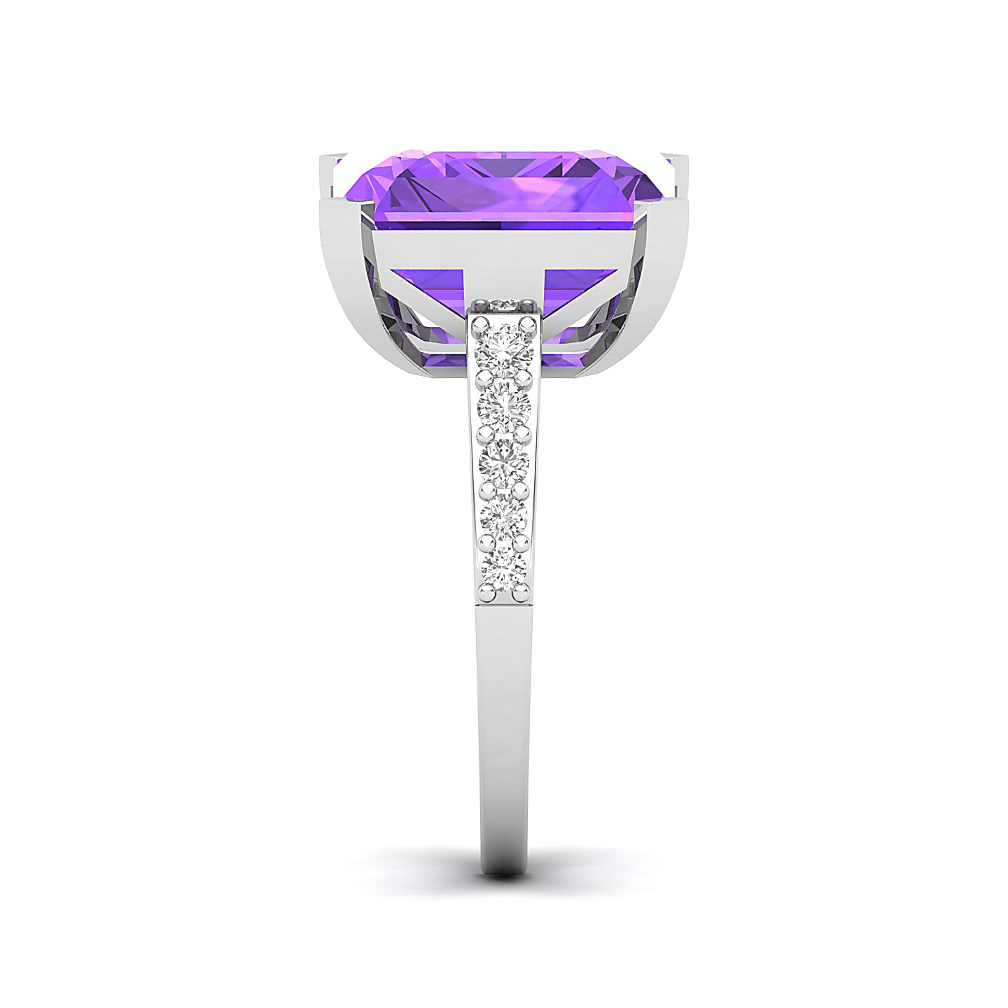 The Subtle Single Stone Amethyst Ring