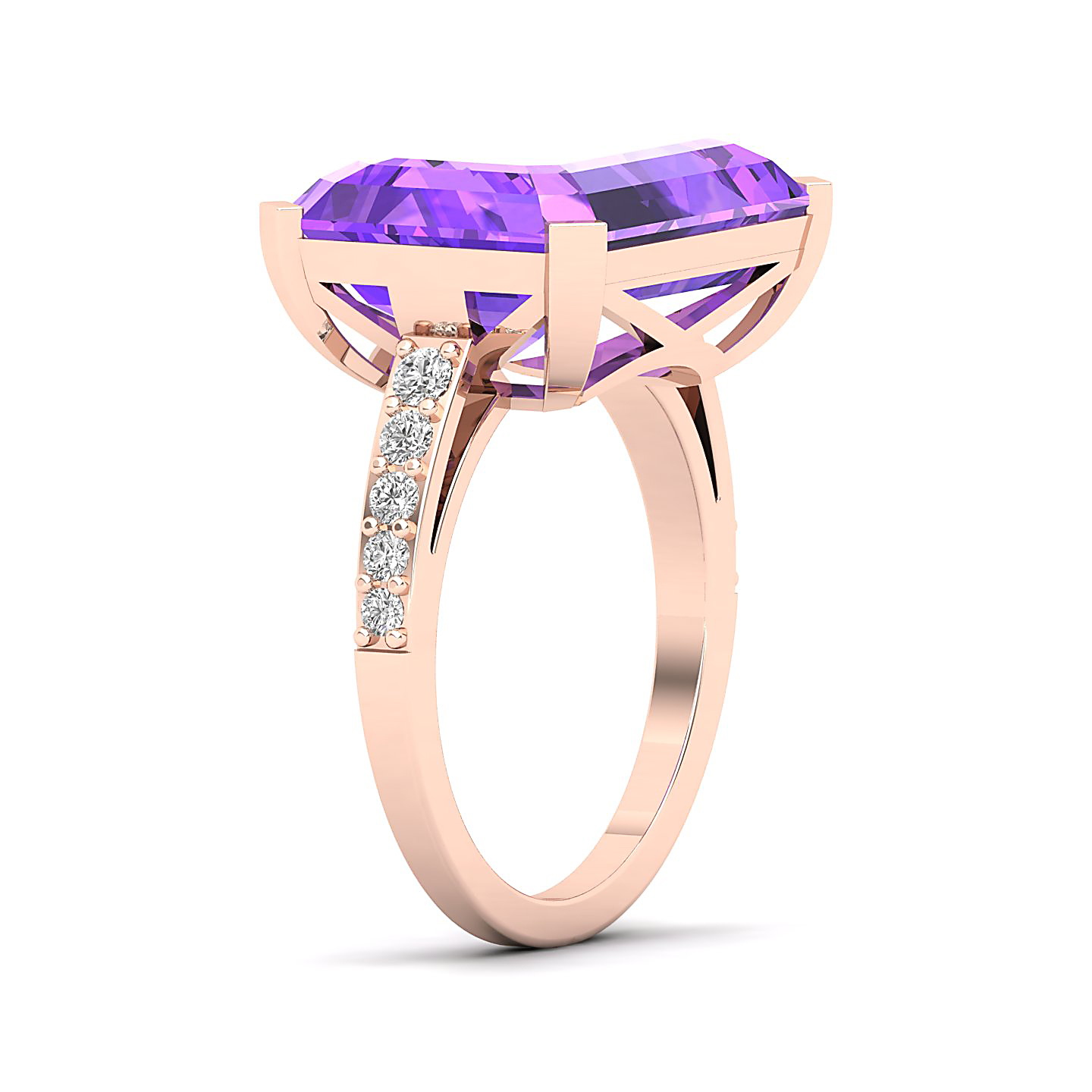 The Subtle Single Stone Amethyst Ring