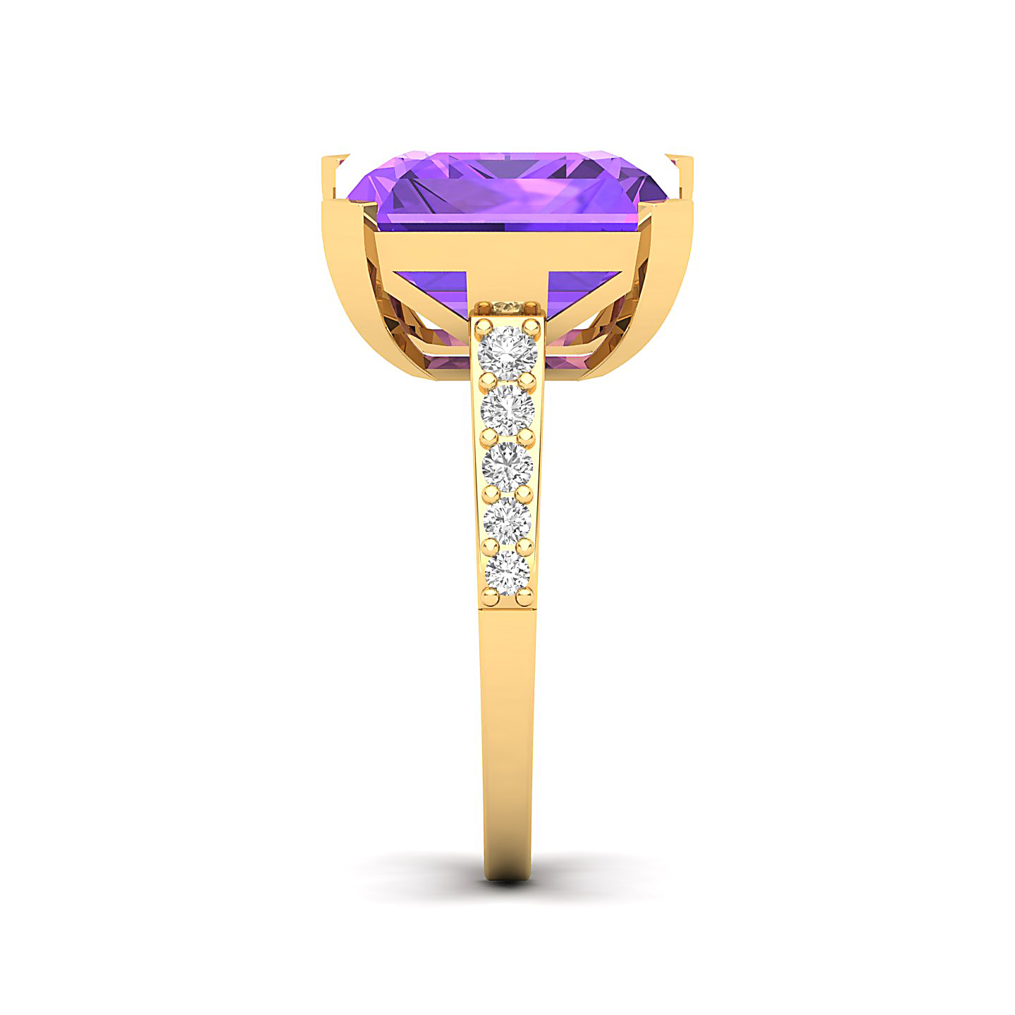 The Subtle Single Stone Amethyst Ring