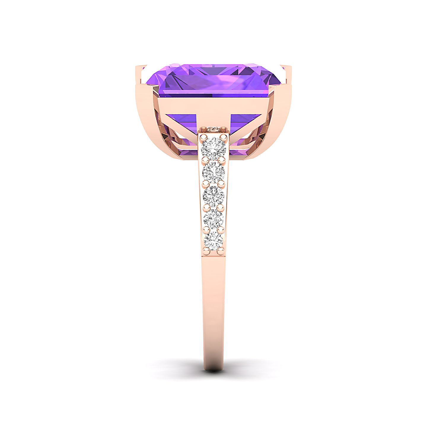 The Subtle Single Stone Amethyst Ring