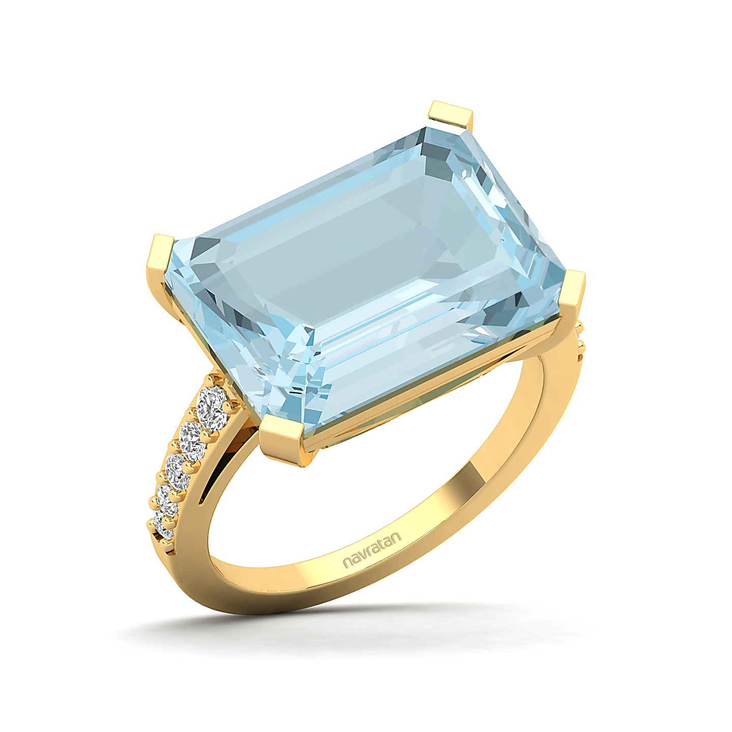 The Subtle Single Stone Aquamarine Ring