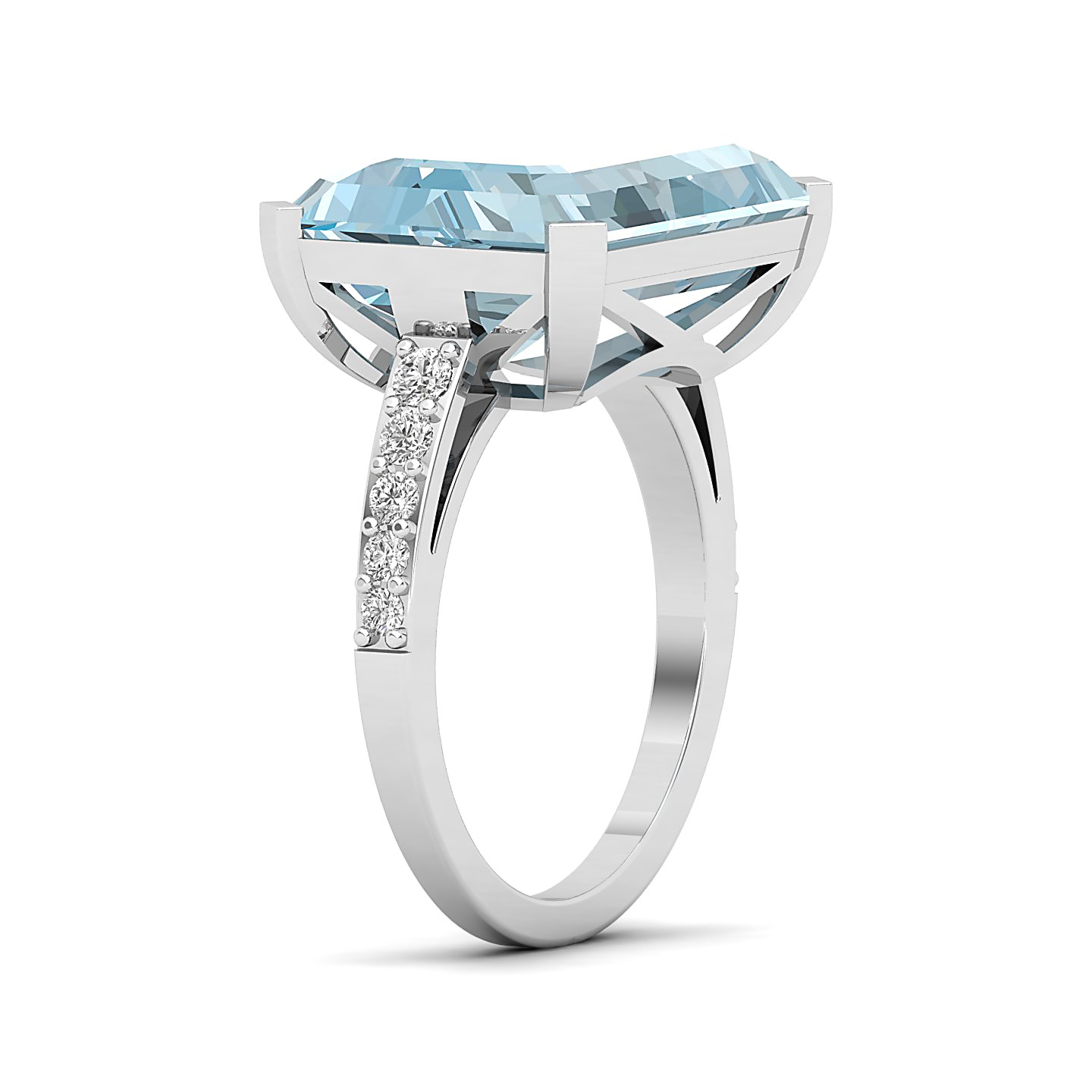 The Subtle Single Stone Aquamarine Ring