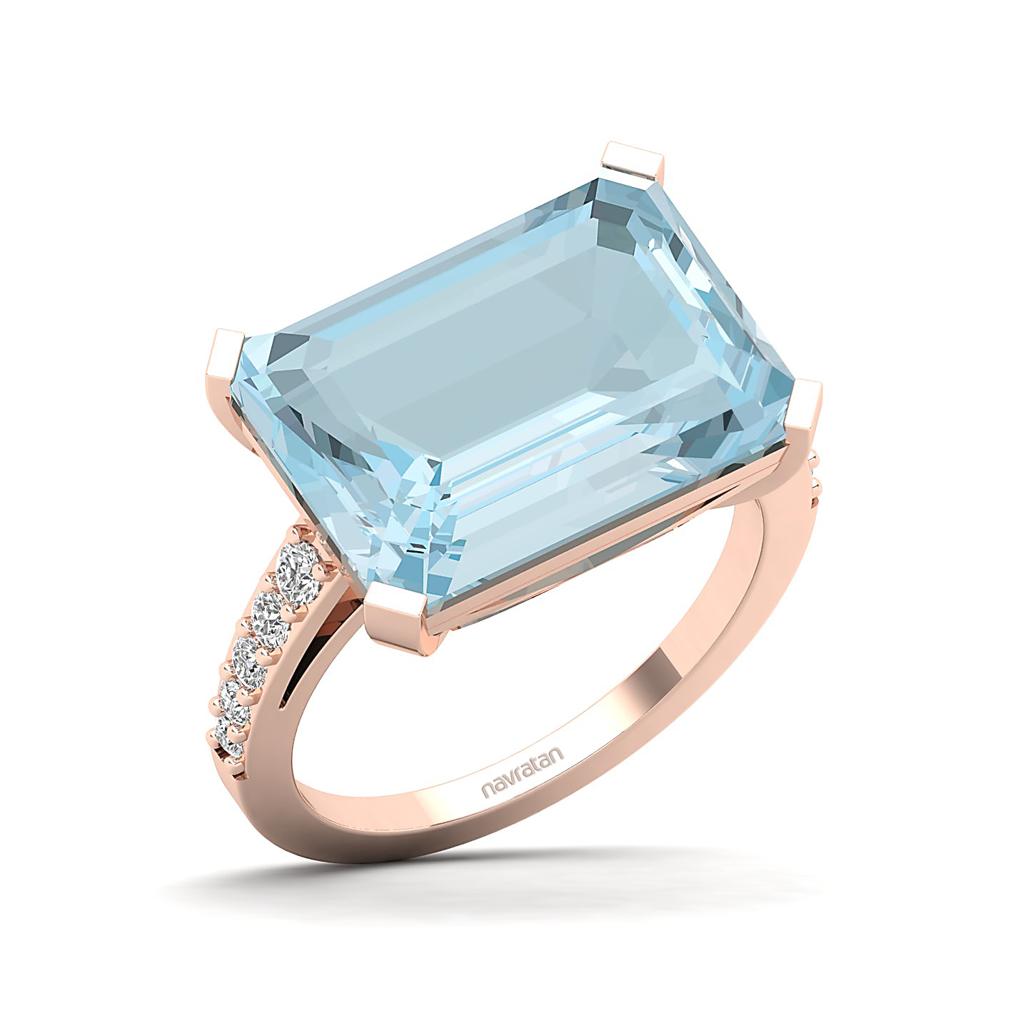 The Subtle Single Stone Aquamarine Ring