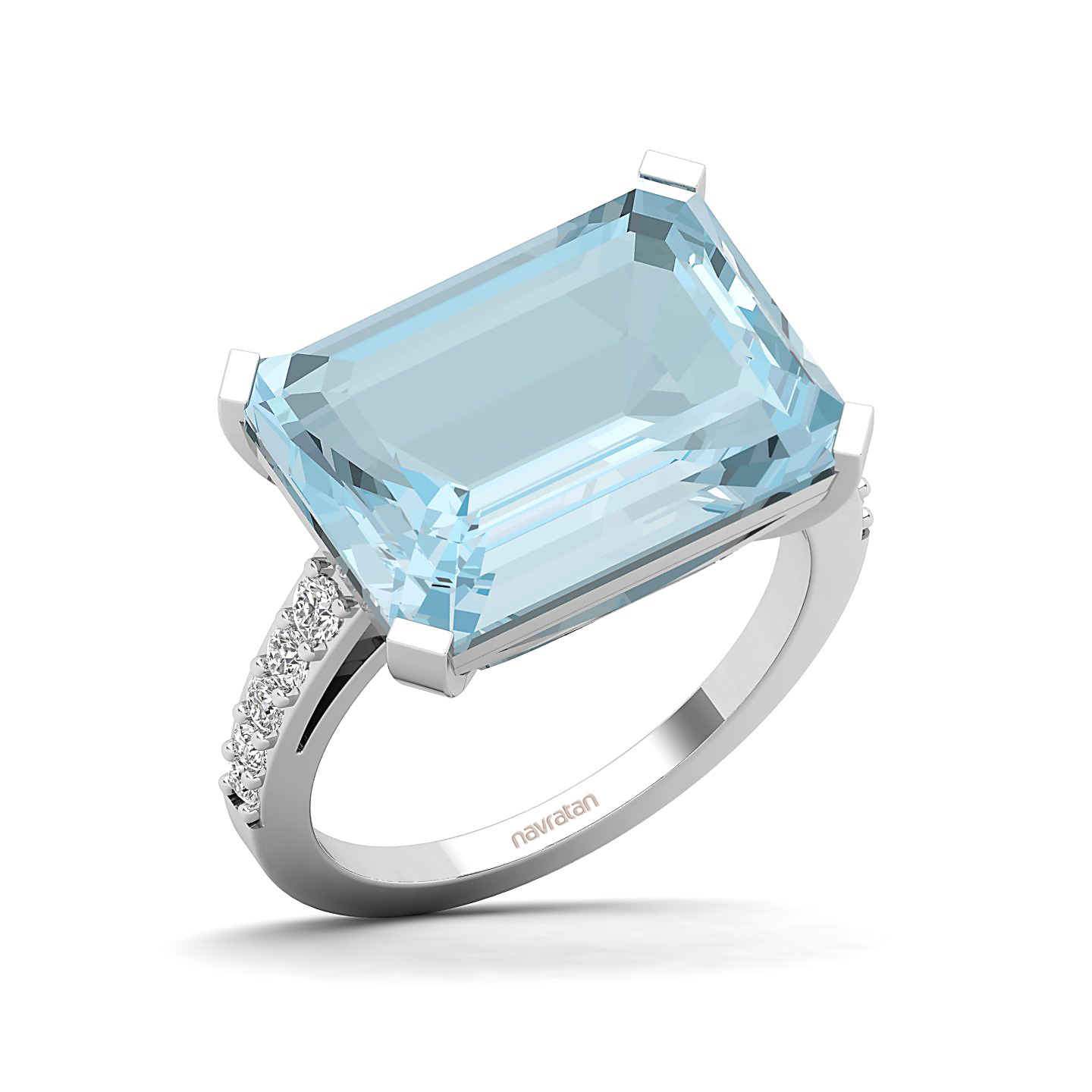 The Subtle Single Stone Aquamarine Ring