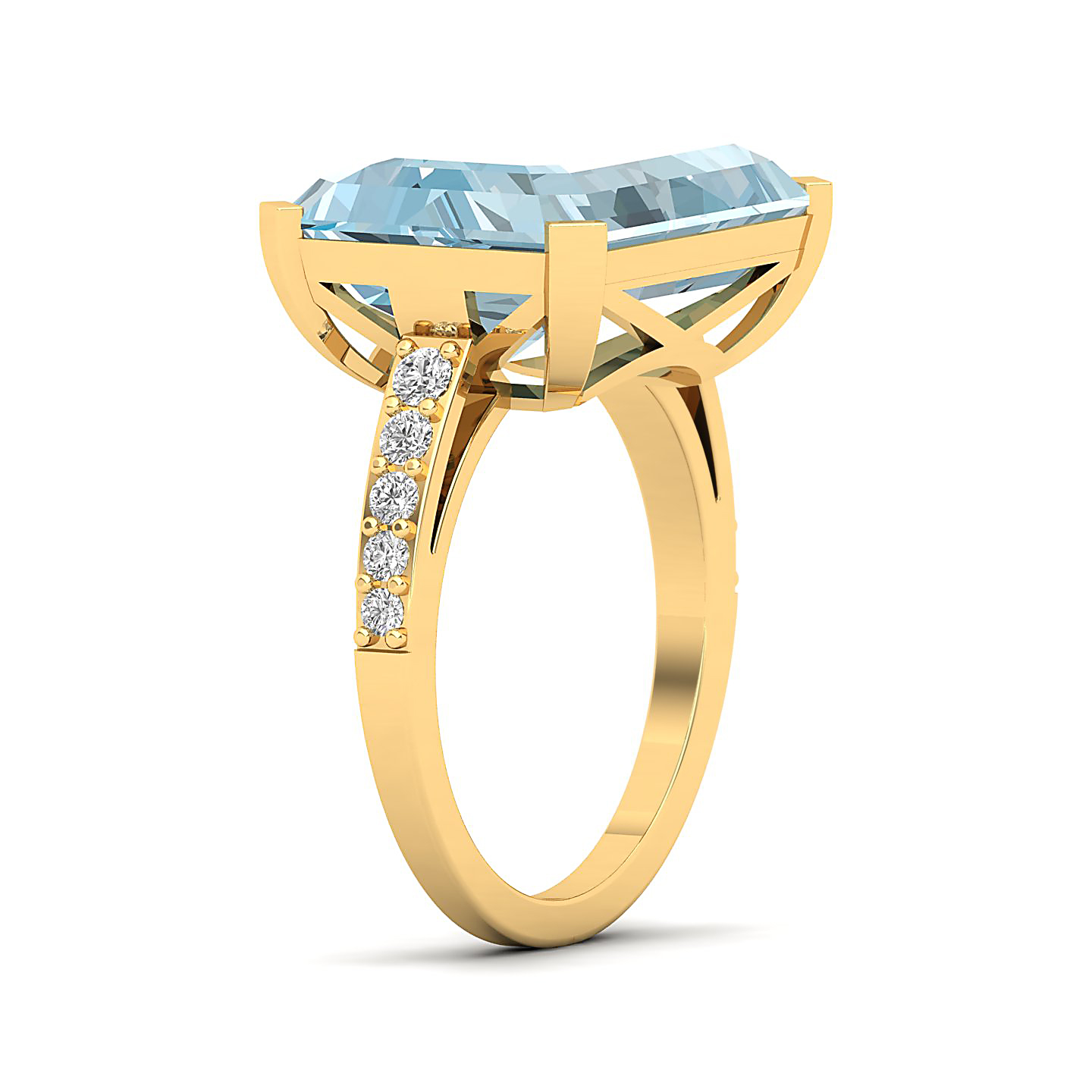 The Subtle Single Stone Aquamarine Ring