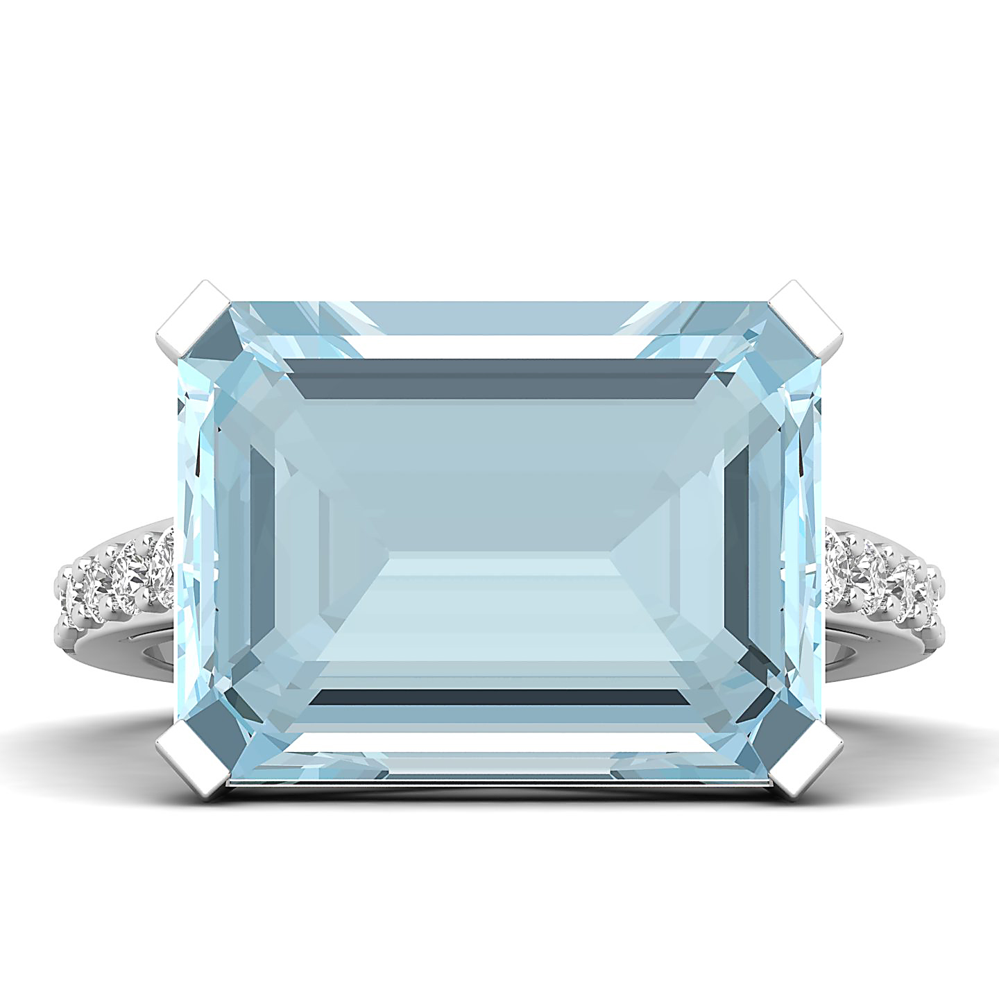 The Subtle Single Stone Aquamarine Ring