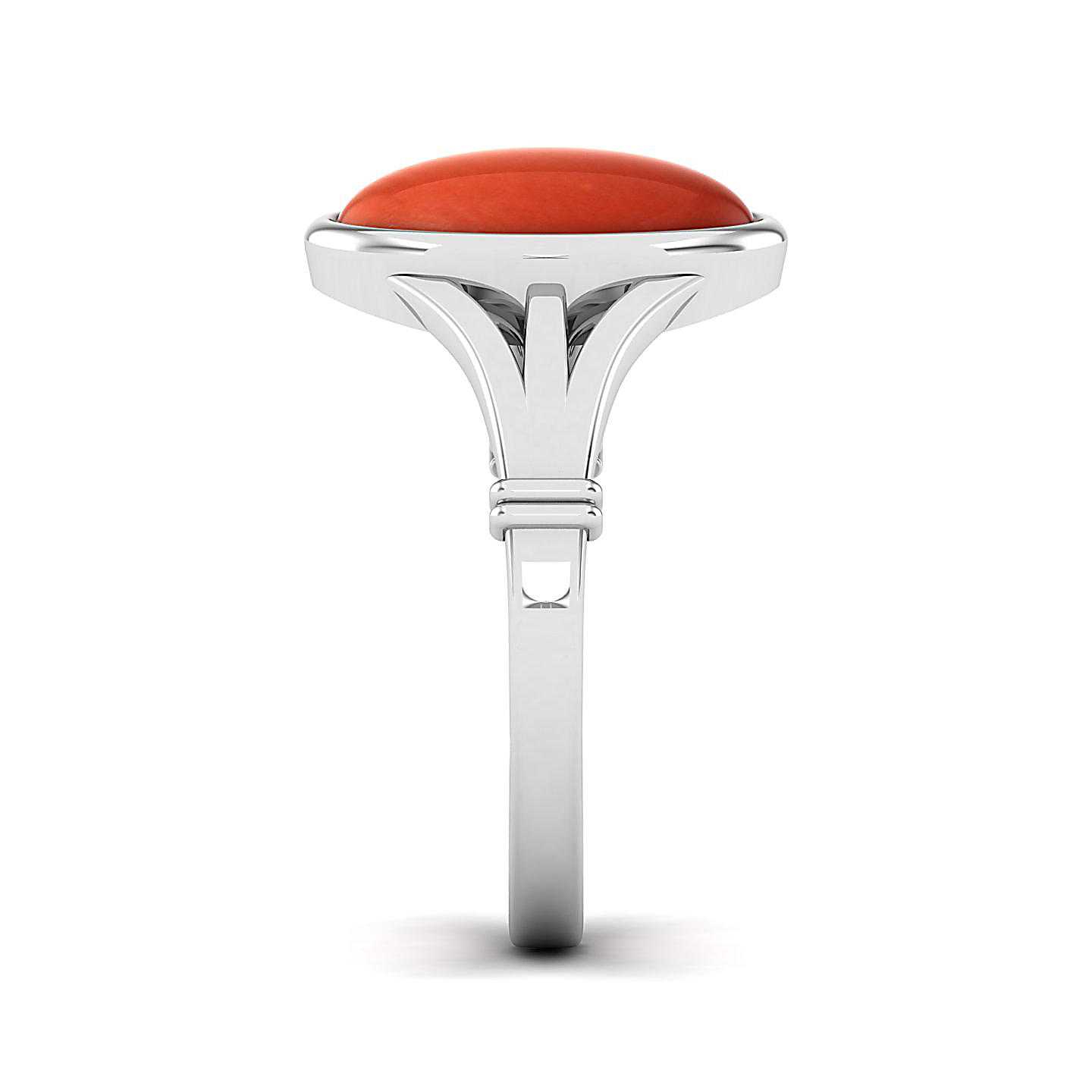 The Timeless Bezel Red Coral Ring
