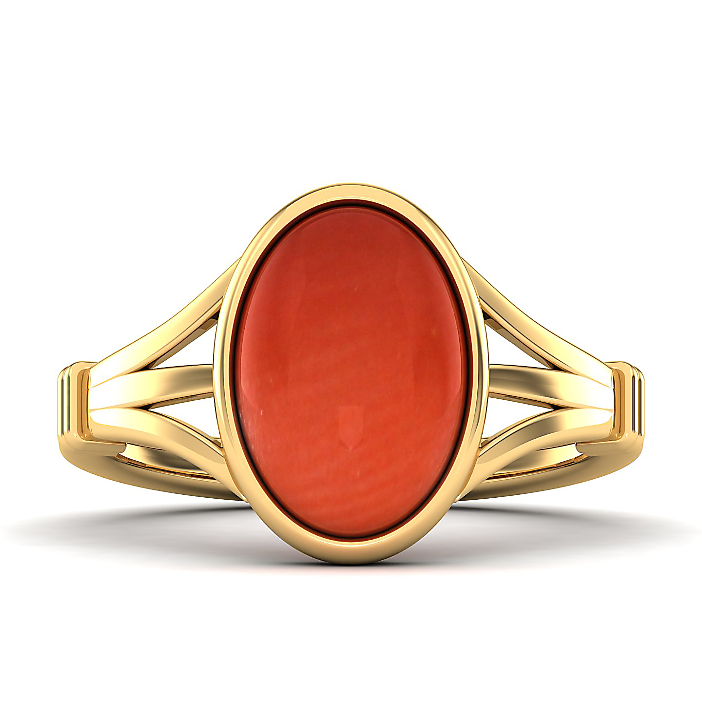 The Timeless Bezel Red Coral Ring