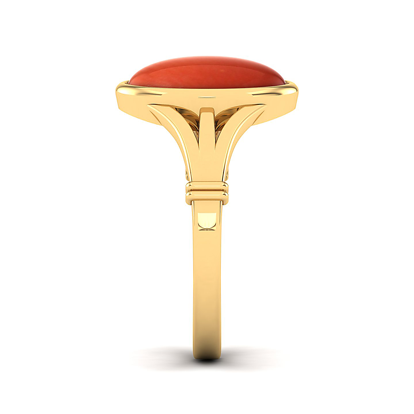 The Timeless Bezel Red Coral Ring