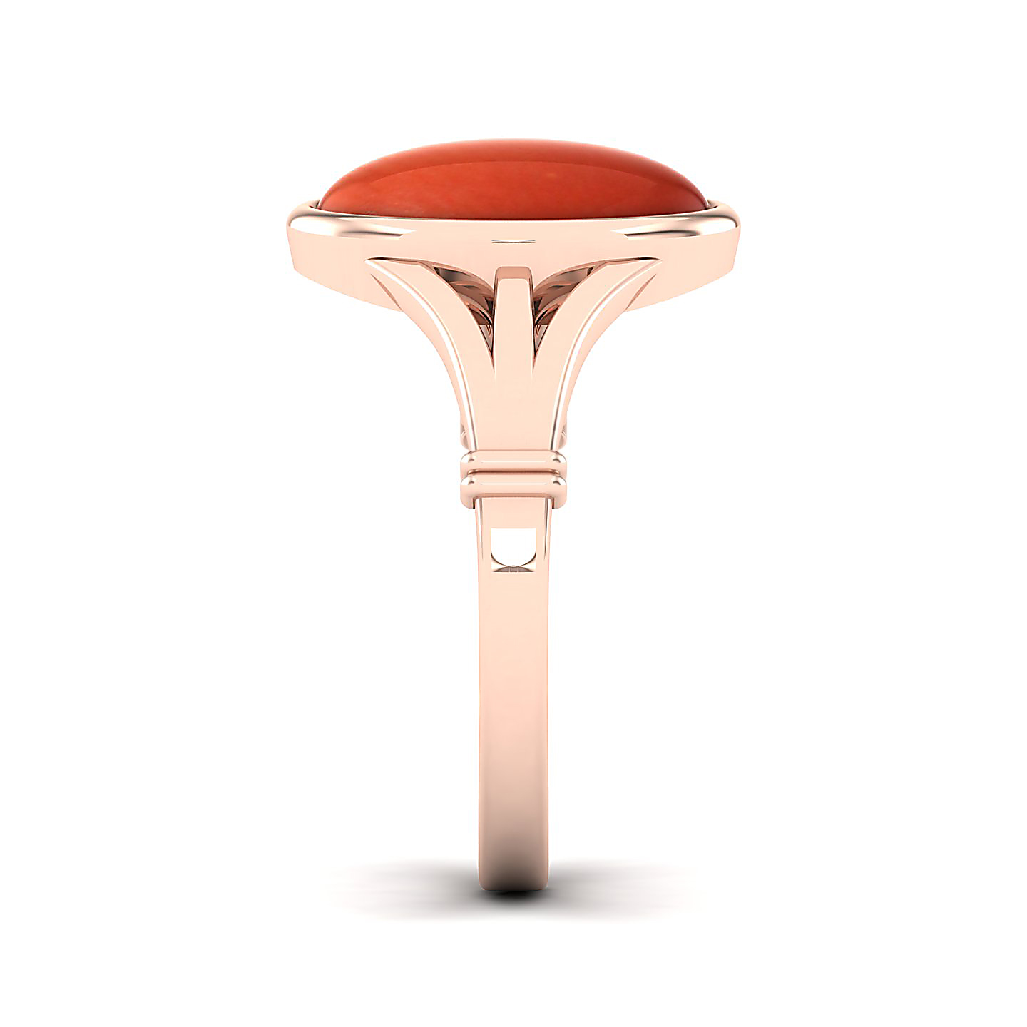 The Timeless Bezel Red Coral Ring