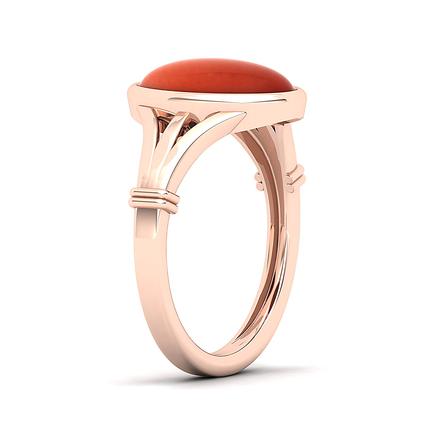 The Timeless Bezel Red Coral Ring