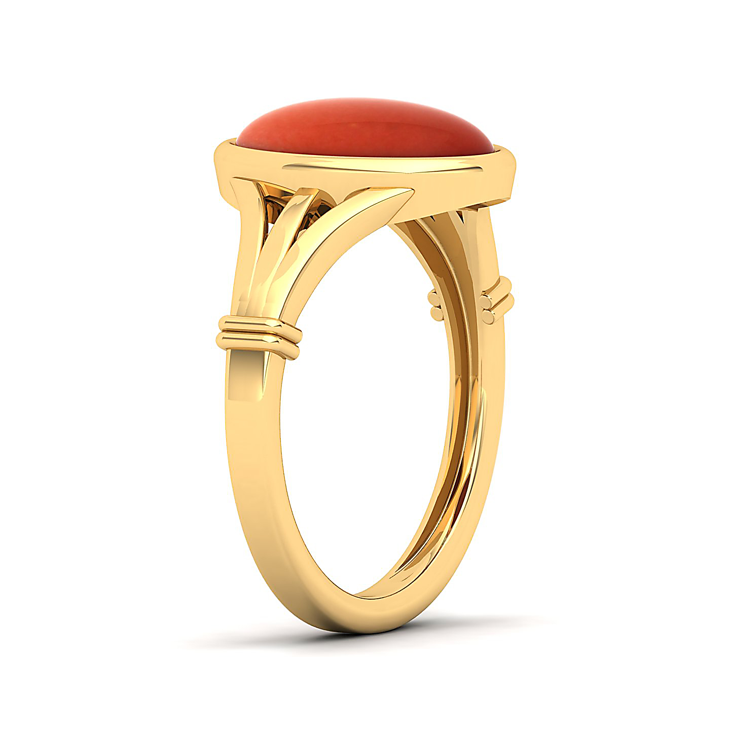 The Timeless Bezel Red Coral Ring