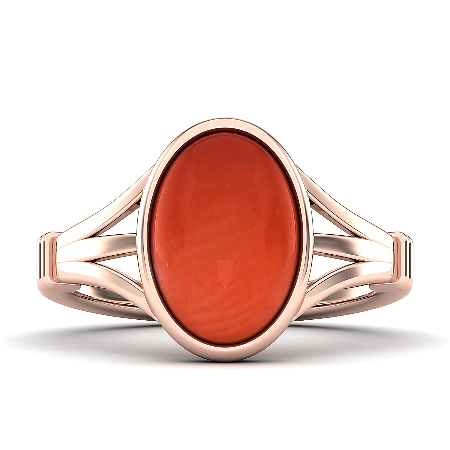 The Timeless Bezel Red Coral Ring