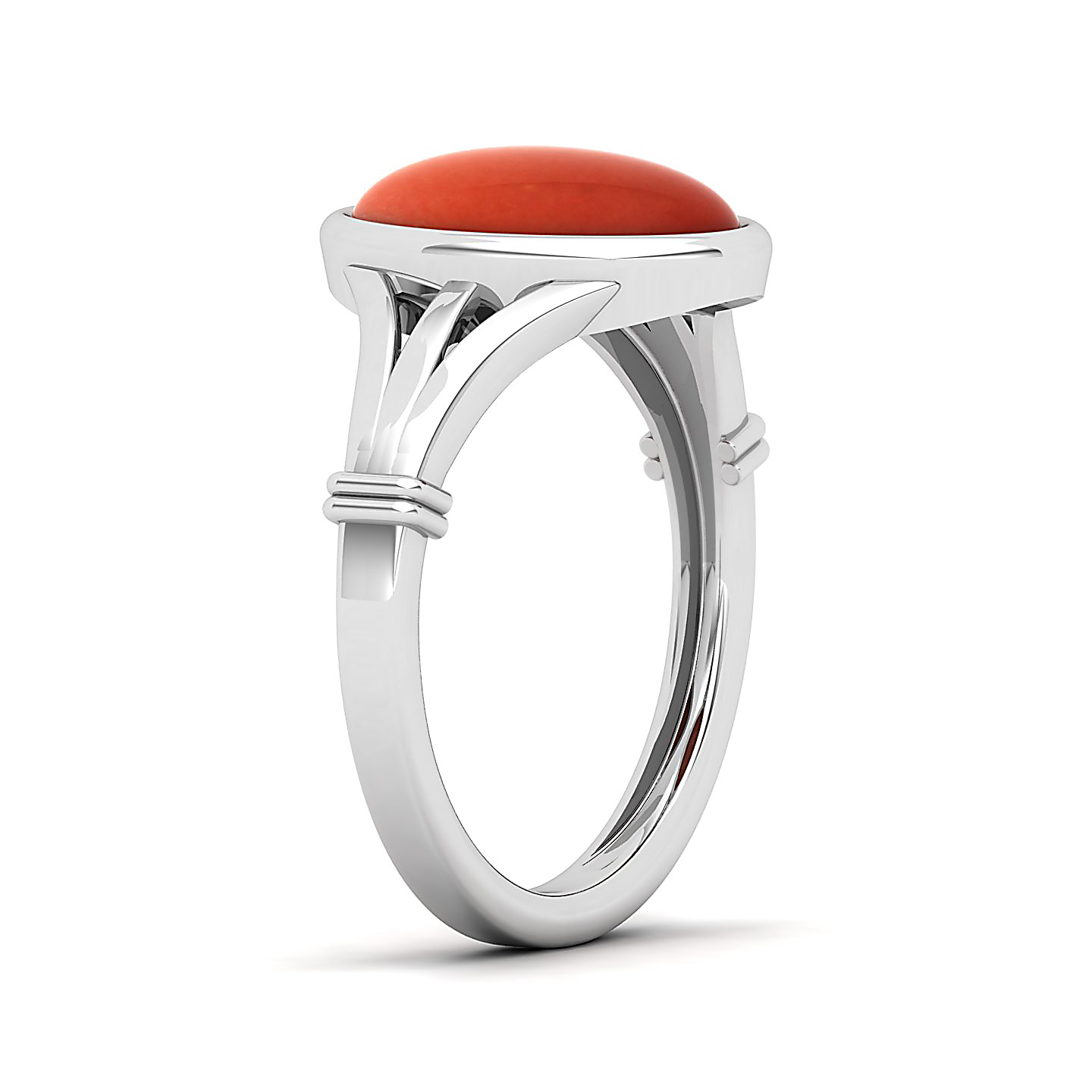 The Timeless Bezel Red Coral Ring