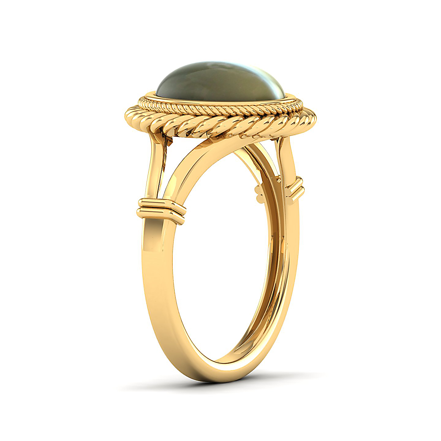 The Triumphant Halo Cat's Eye Ring